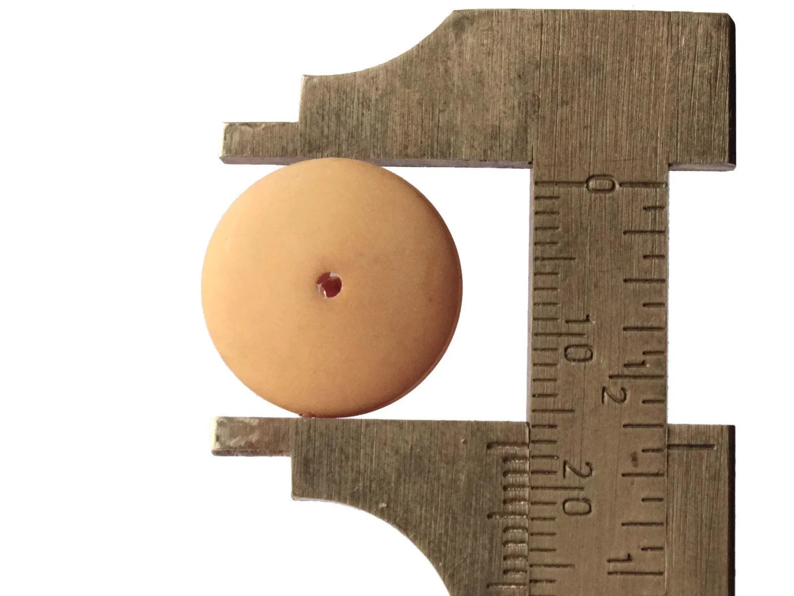 20 17mm x 6mm Beige Vintage Plastic Saucer Beads Flat Round Beads Loose Matte Plastic Beads