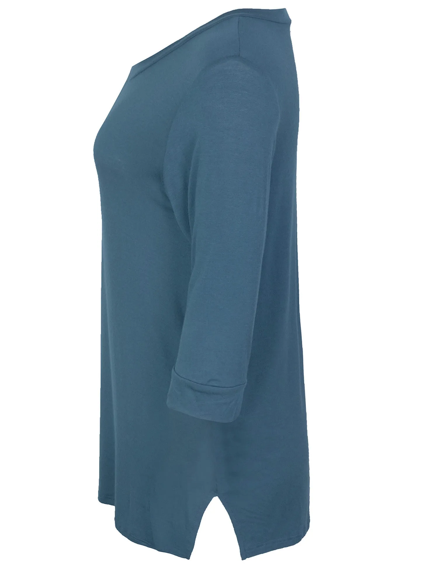 3/4 Sleeve V Neck Comfortable Fit Tunic Top
