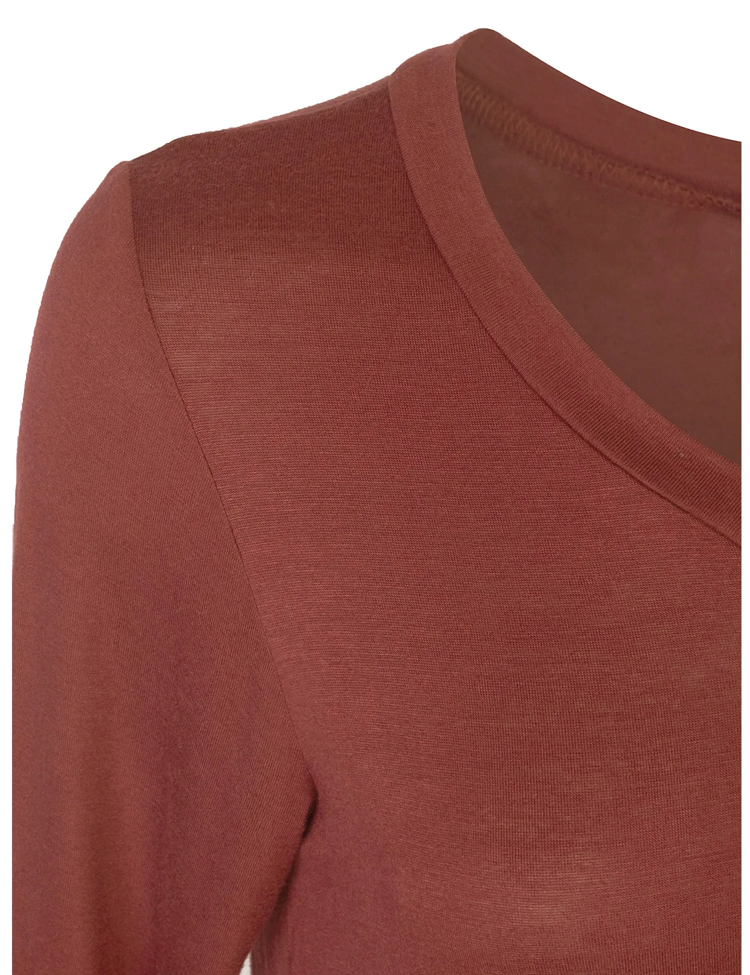3/4 Sleeve V Neck Comfortable Fit Tunic Top
