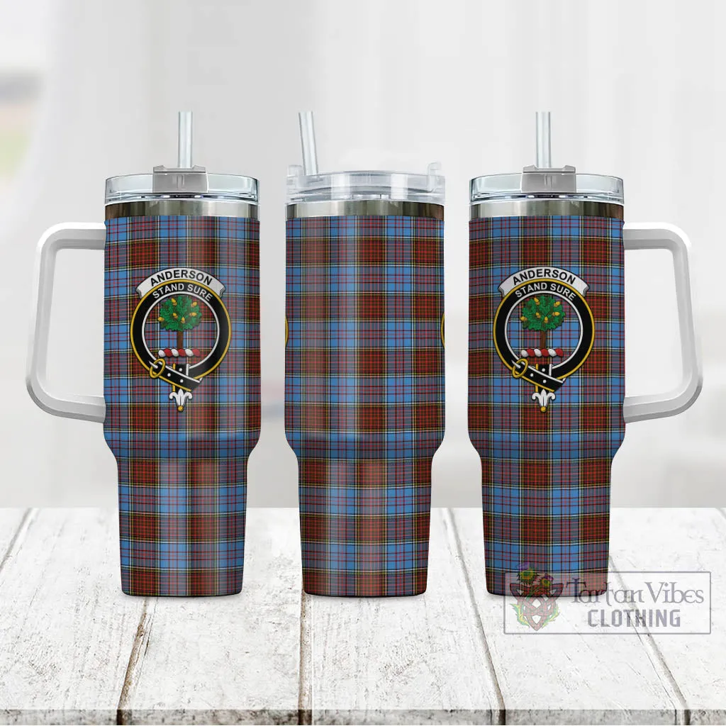 Anderson Modern Tartan and Family Crest Tumbler with Handle