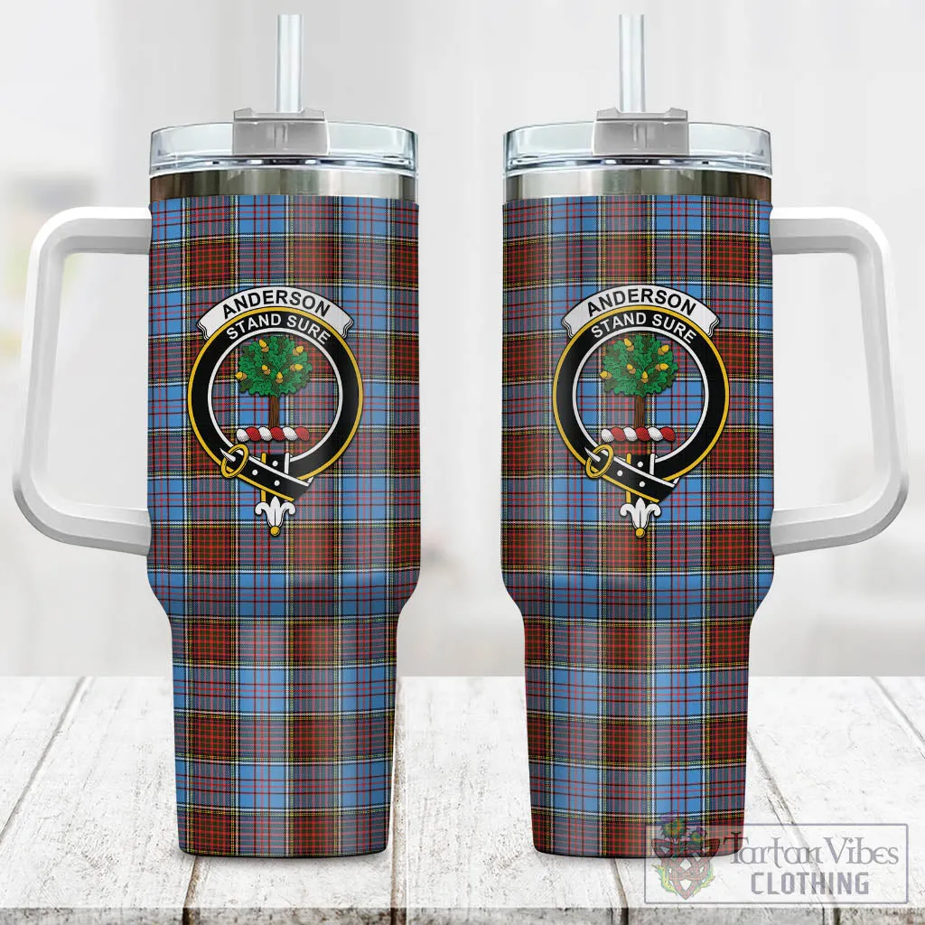 Anderson Modern Tartan and Family Crest Tumbler with Handle