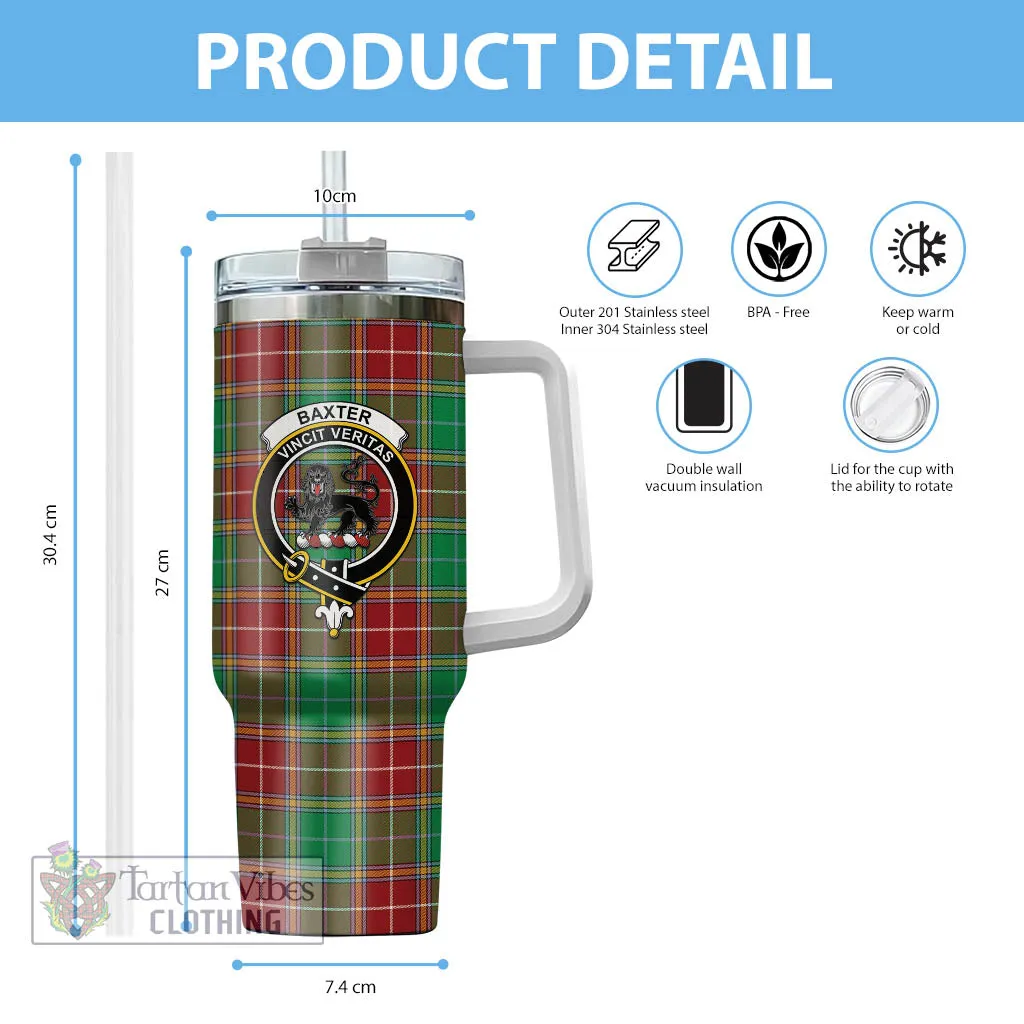 Baxter Modern Tartan and Family Crest Tumbler with Handle