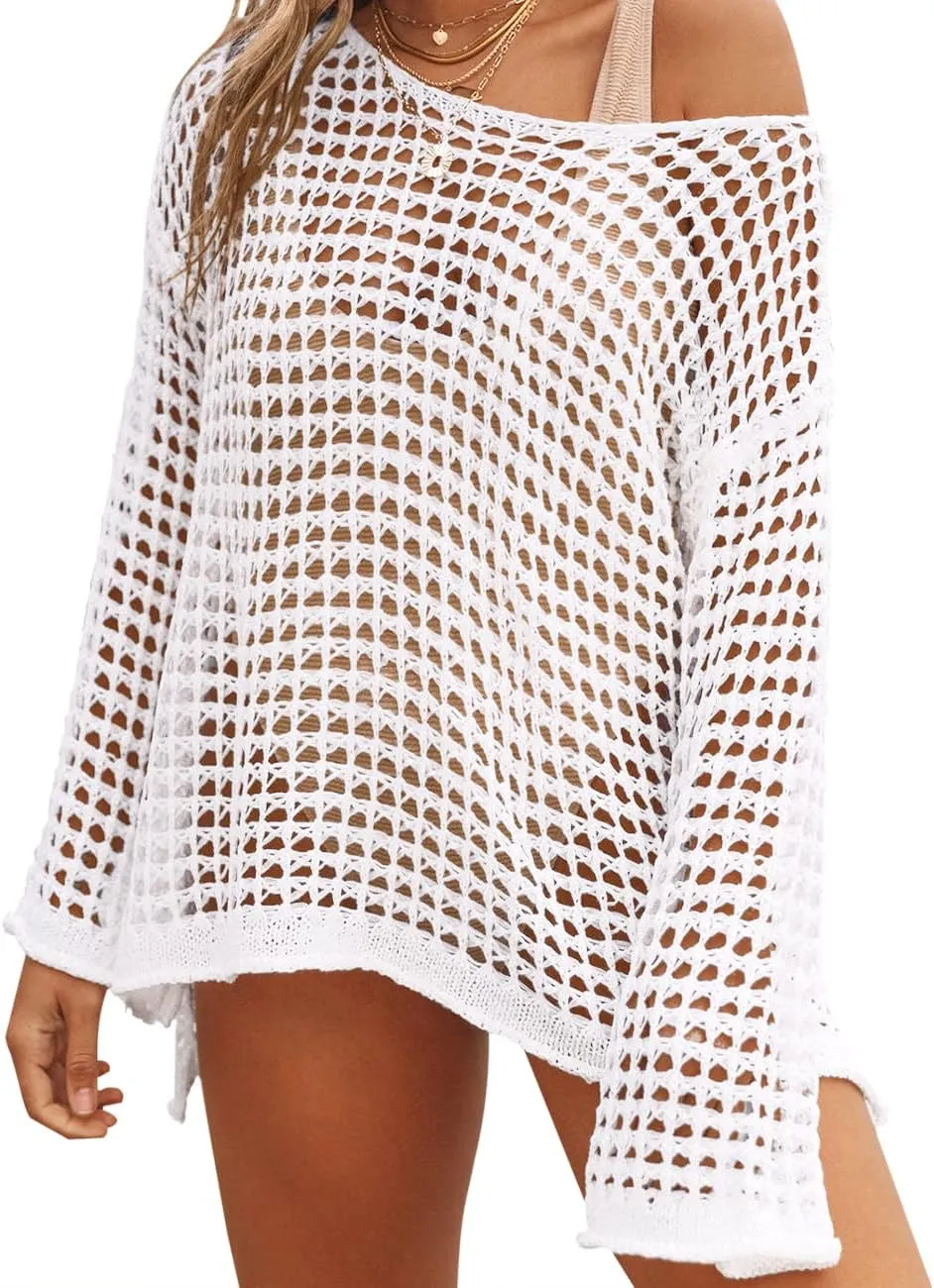 Beach Coverup for Women Bathing Suit Coverup Long Sleeve Beach Cover Up