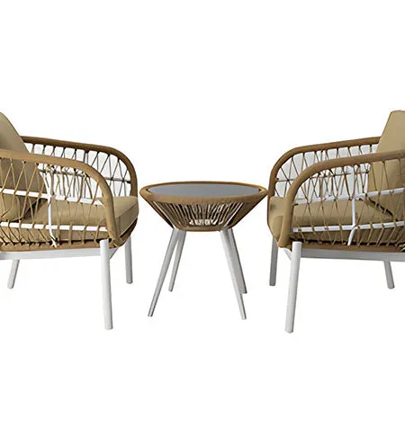 Beige lounge set with table