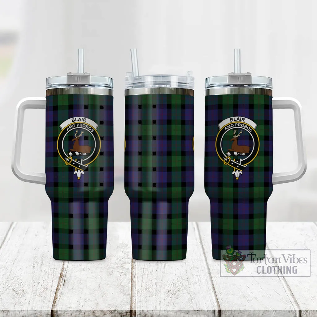 Blair Tartan and Family Crest Tumbler with Handle