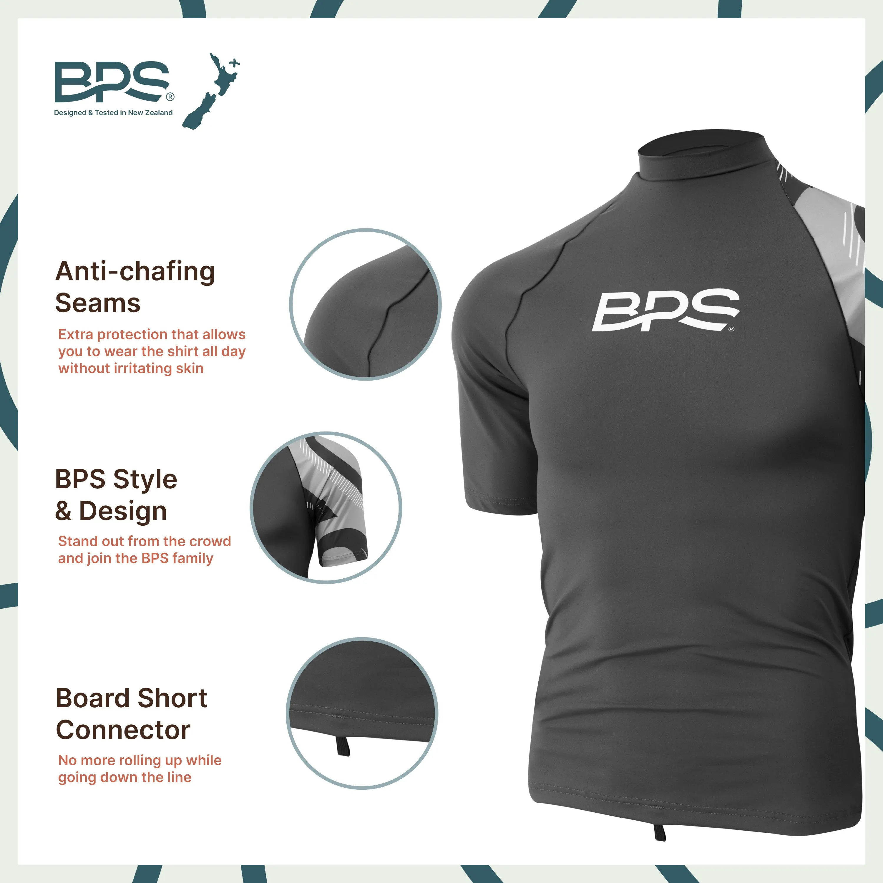BPS Short Sleeve Rashguard / Swim Shirt