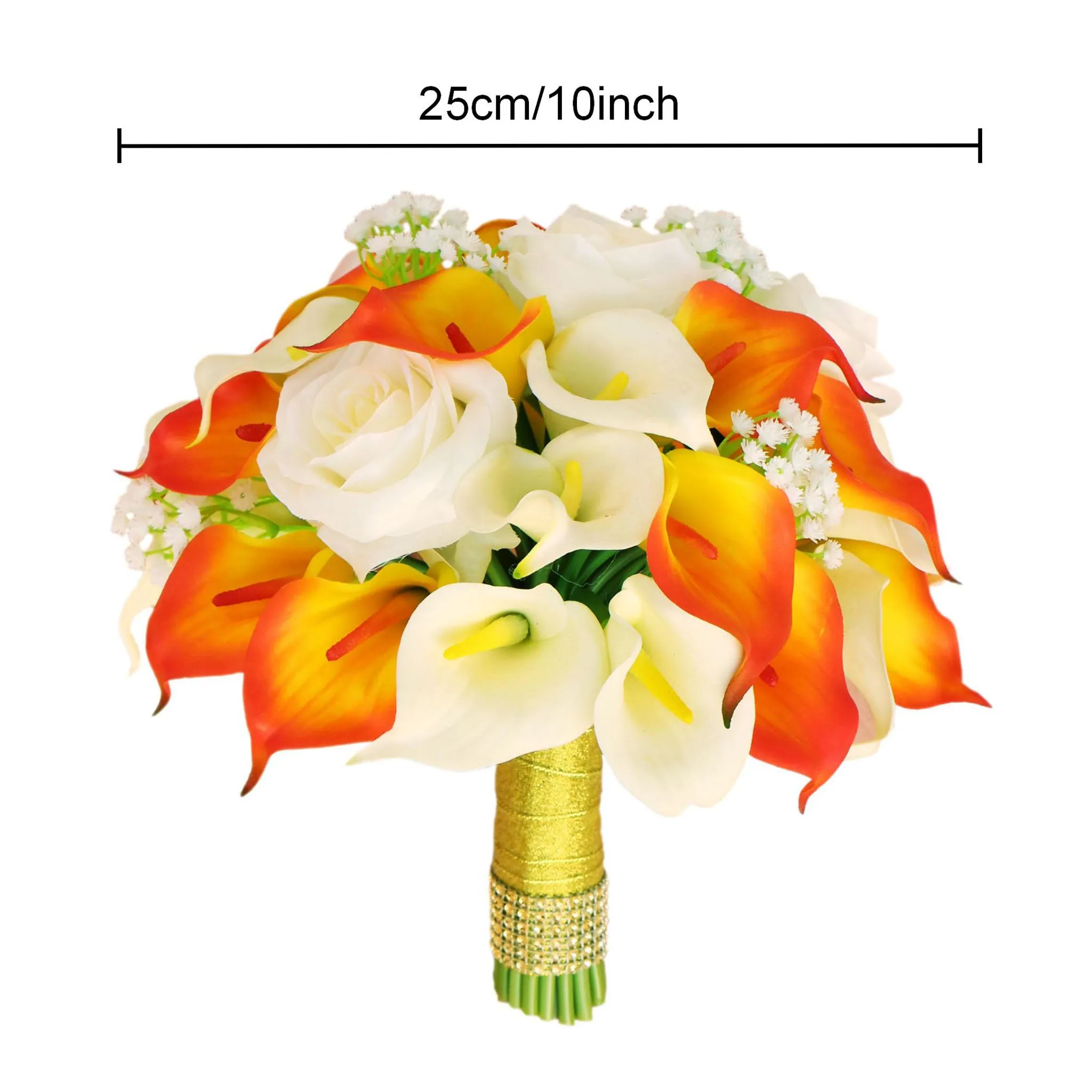 Bright Orange Calla Lily Bouquet for Bridal Fall Wedding Flowers