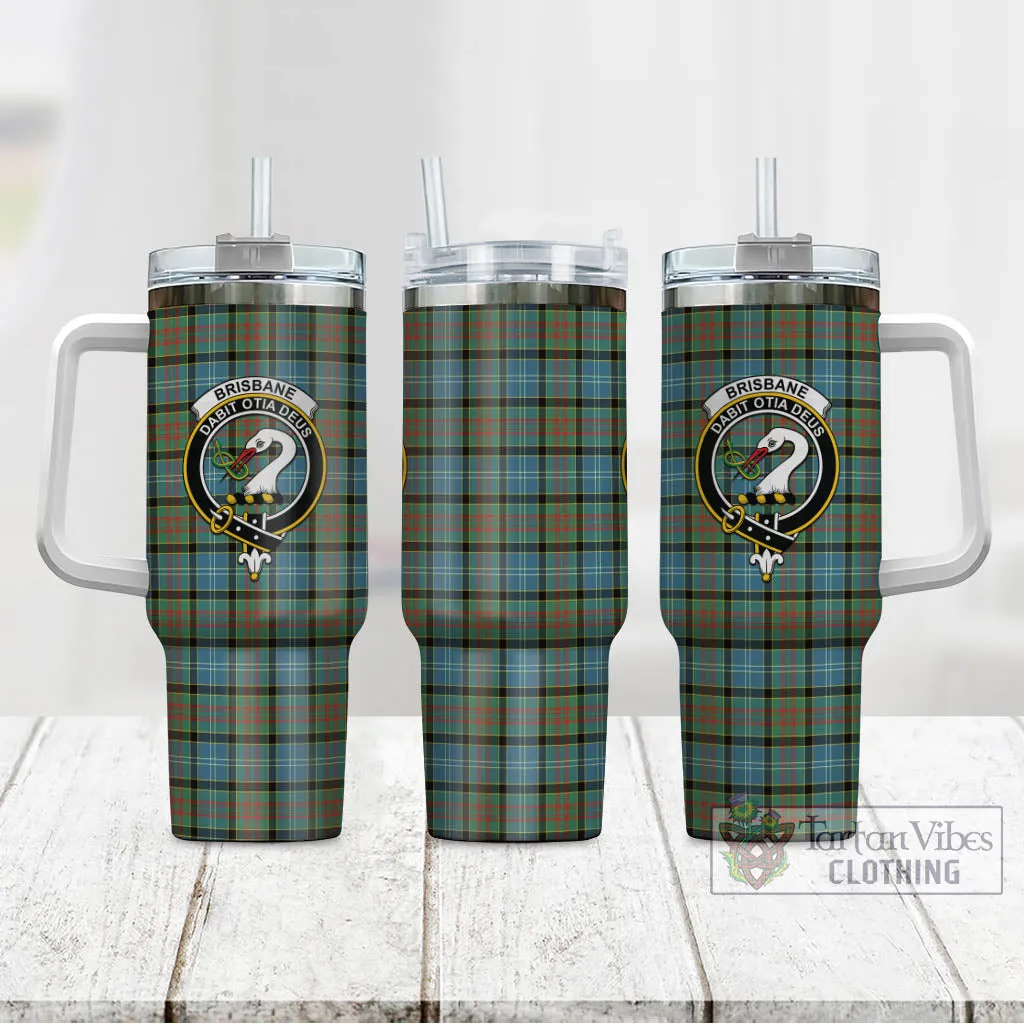 Brisbane Tartan and Family Crest Tumbler with Handle