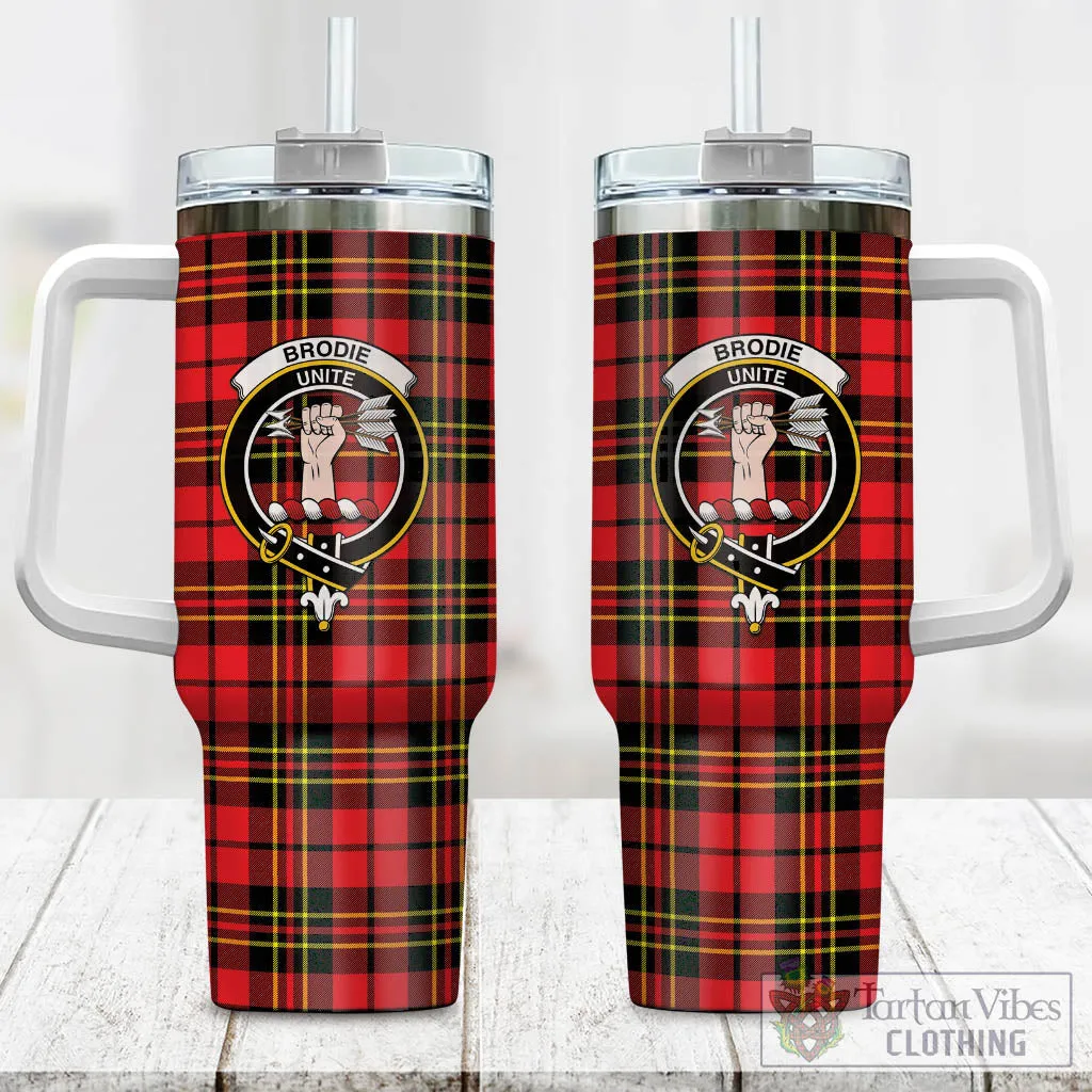 Brodie Modern Tartan and Family Crest Tumbler with Handle
