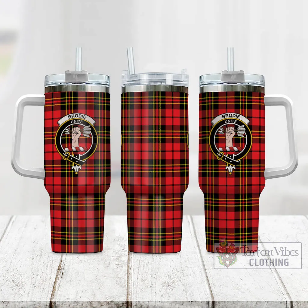 Brodie Modern Tartan and Family Crest Tumbler with Handle