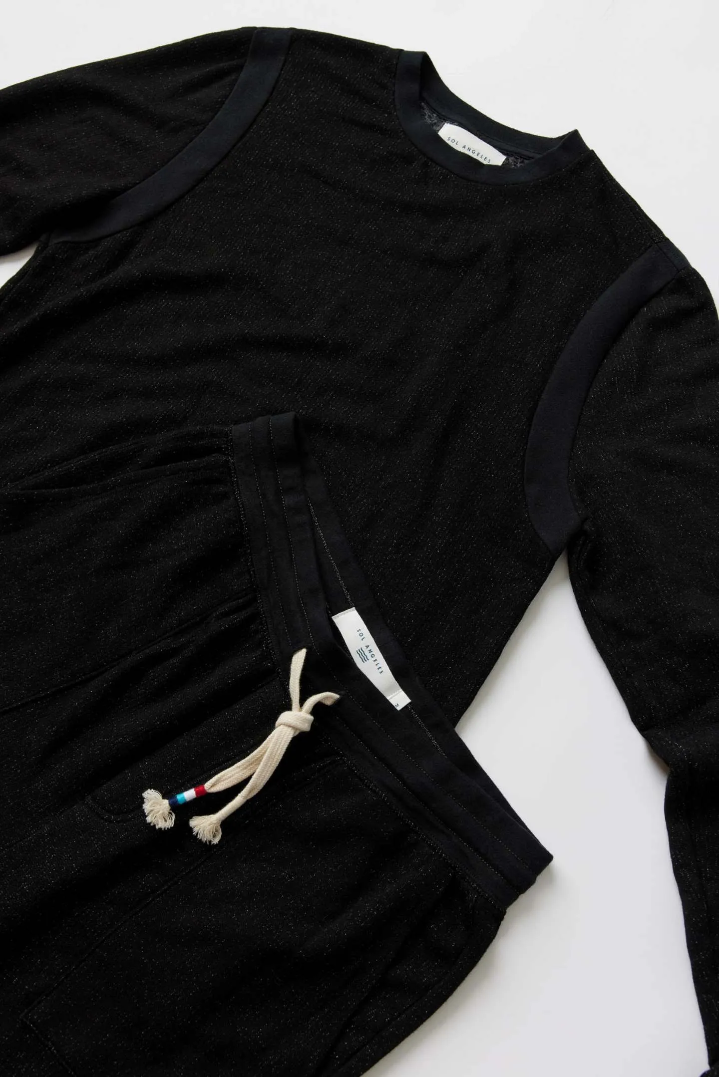 Brushed Boucle Gusset Jogger - Black