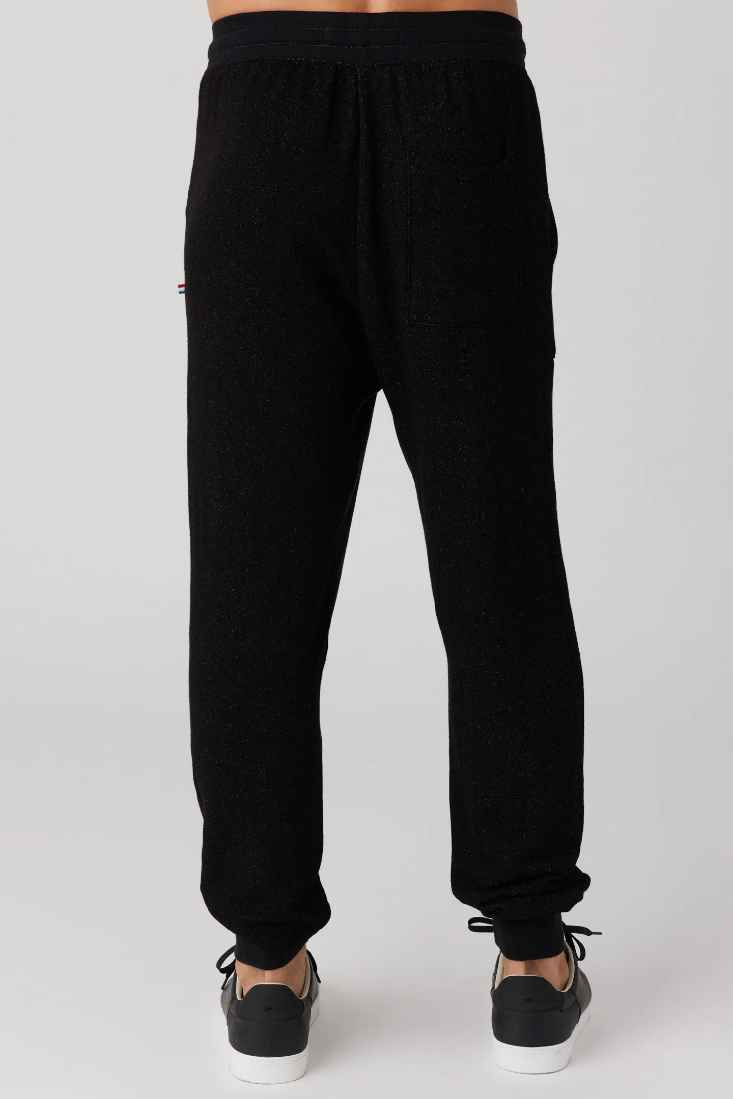Brushed Boucle Gusset Jogger - Black