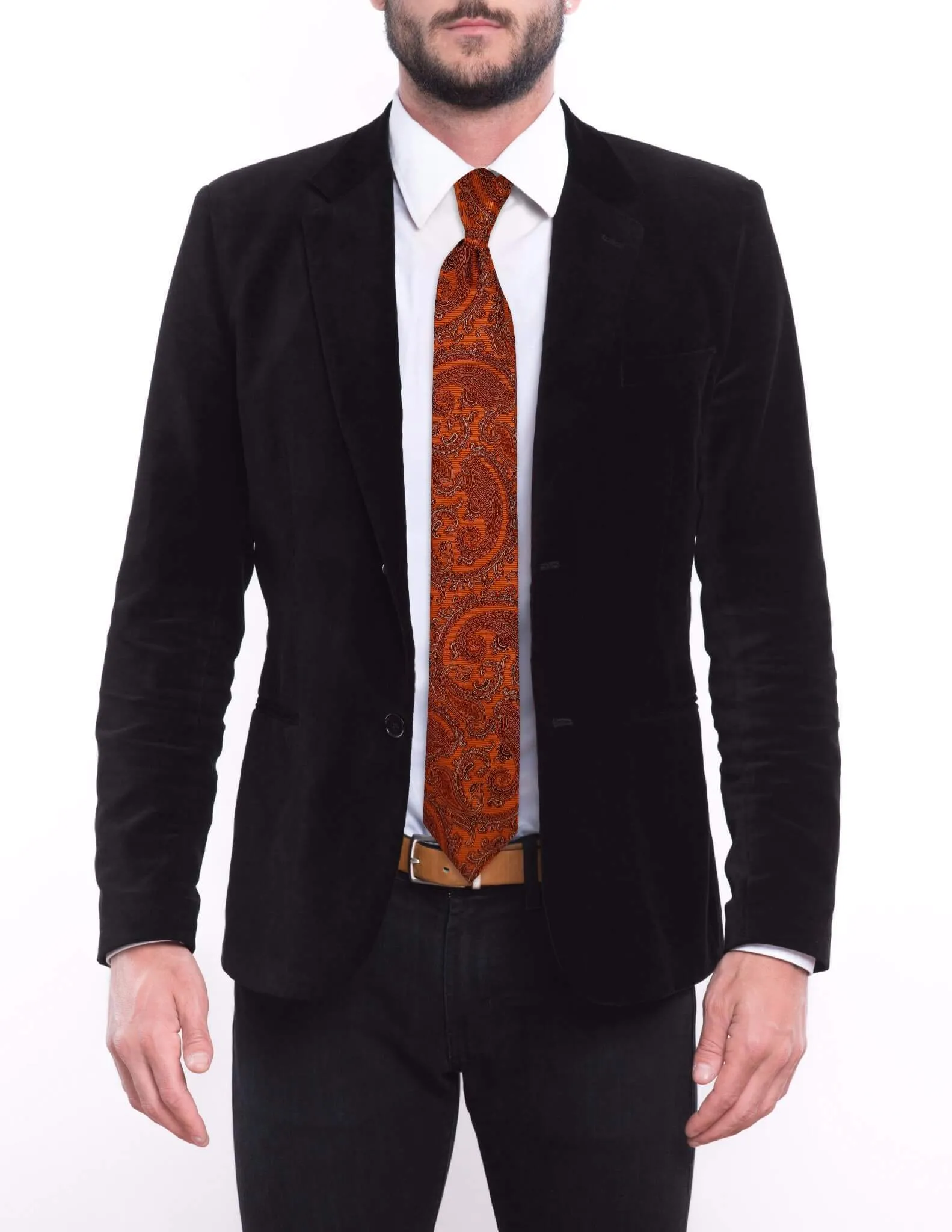 Burnt Orange Paisley Tie