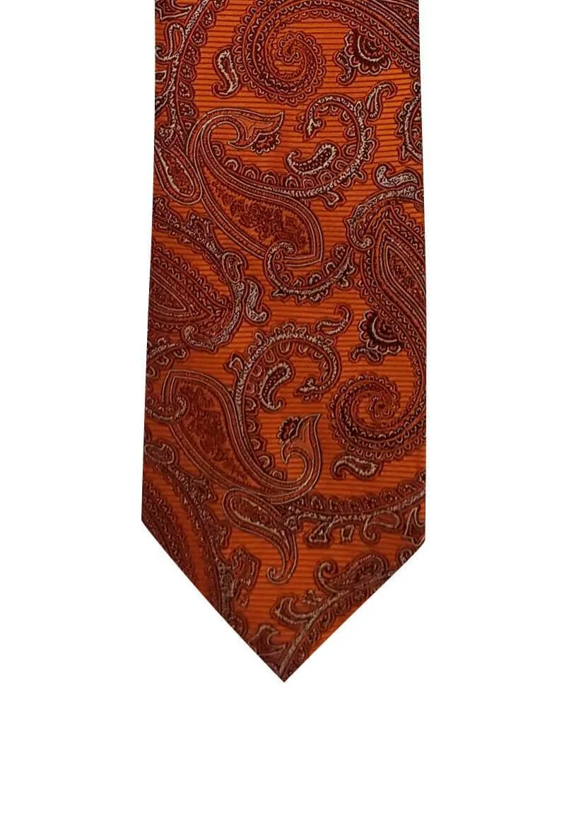 Burnt Orange Paisley Tie