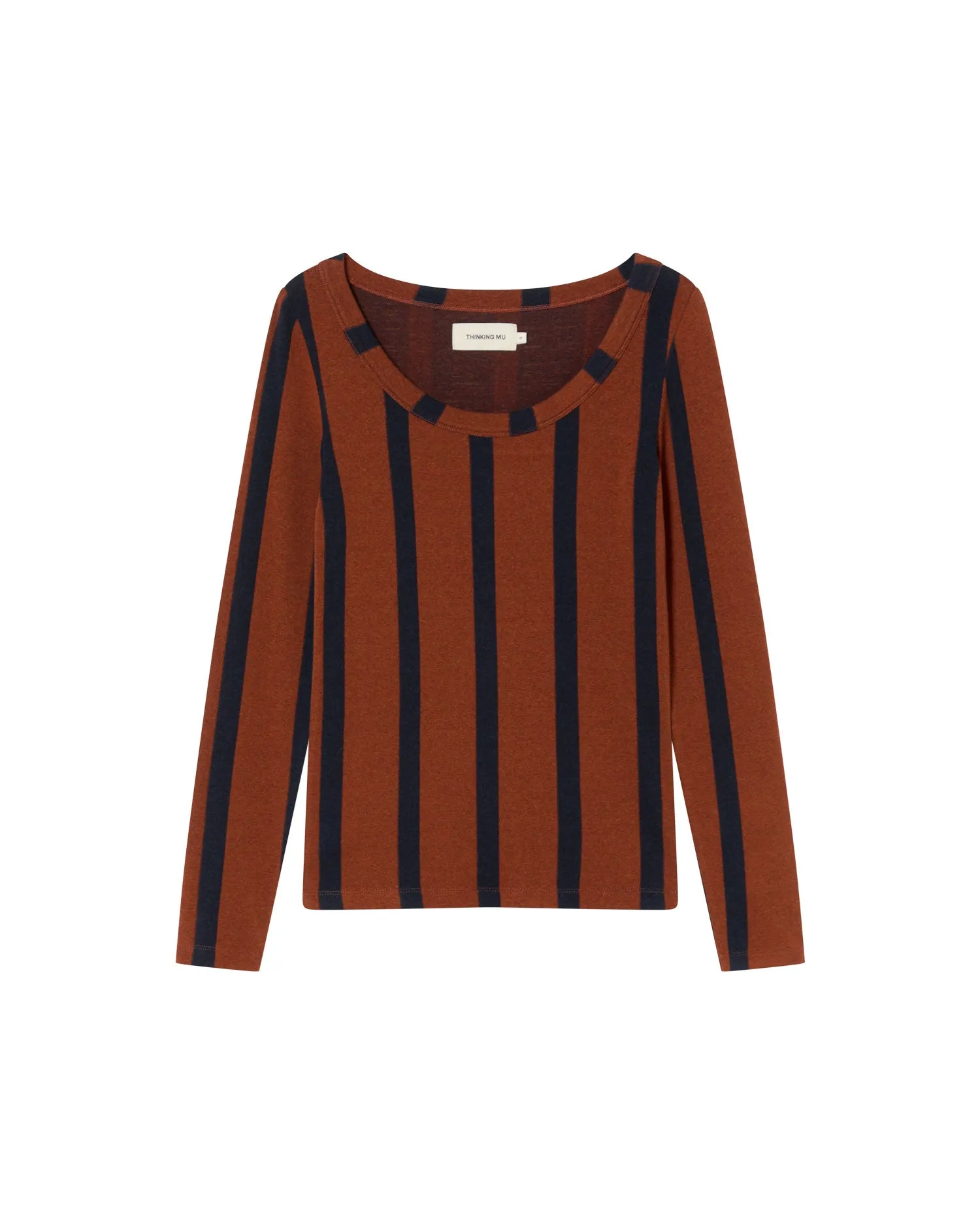 Casilda Wool Top Navy/Brown Stripes