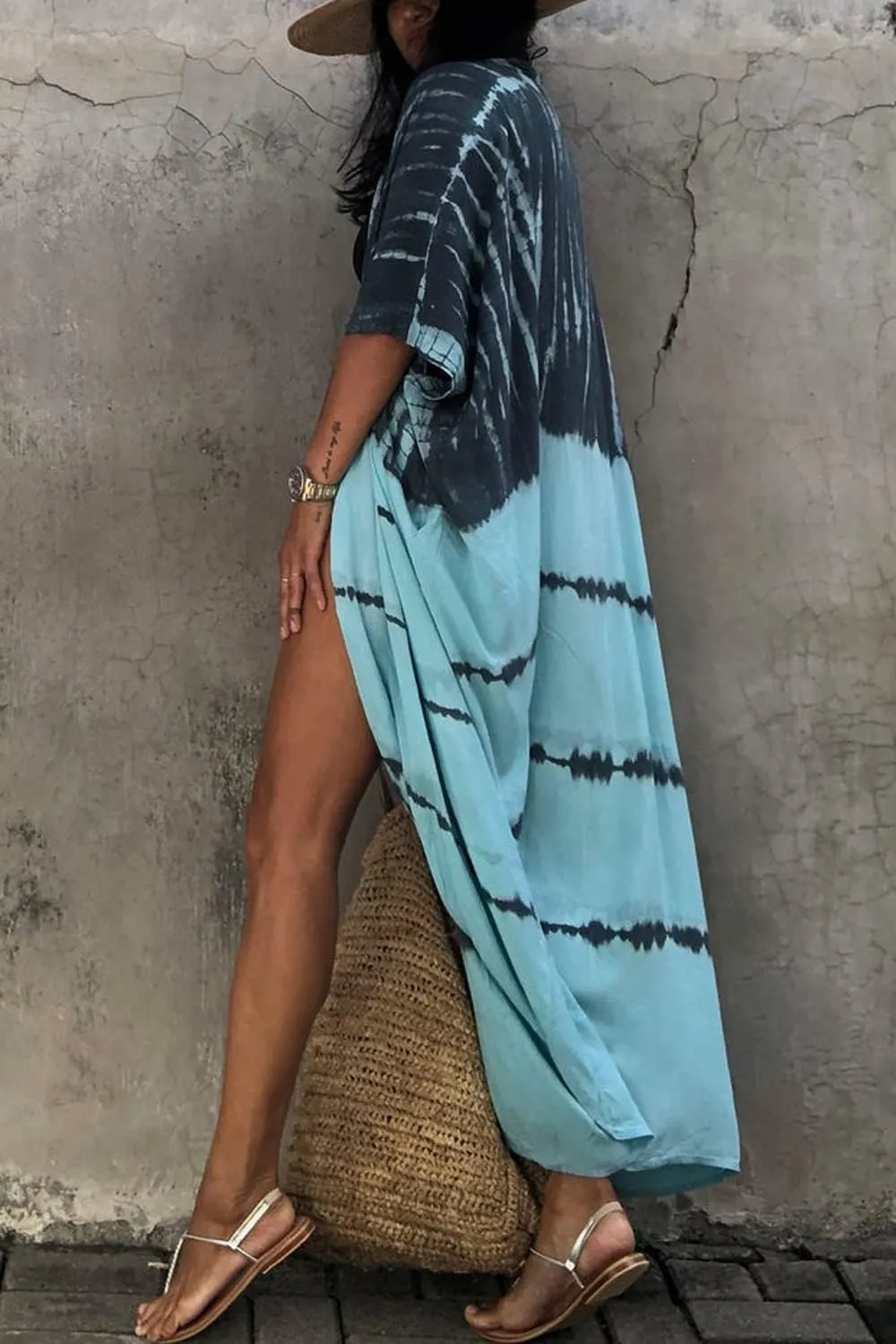 CHERRY CAT Women Beachwear Long Beach Coverups Kaftan Casual Caftan Dress