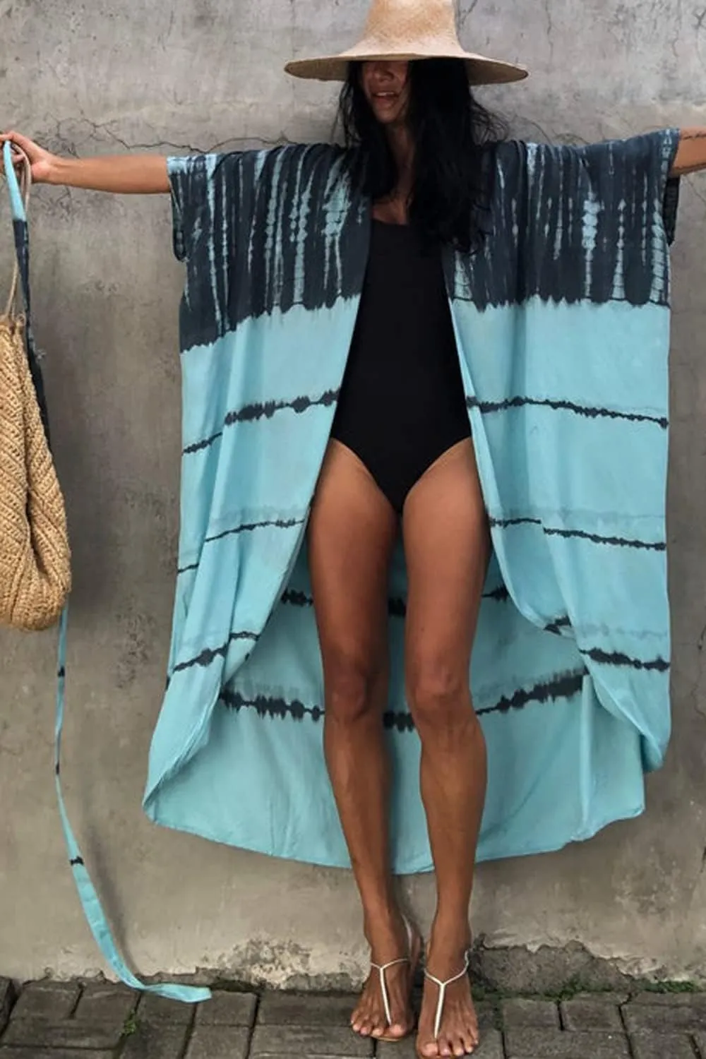 CHERRY CAT Women Beachwear Long Beach Coverups Kaftan Casual Caftan Dress