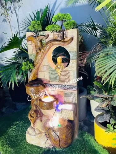 Classy Home Creation Big Size Water Fountain 4 feet for Home, Office, Living RoomGarden Decor| Unique Water Fountain for Office Decor and Garden (Multicolour)