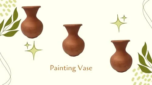 Clay Flower Vase, Flower Pot for Home Decoration, Self Painting Vase, vase Painting, mud vase Painting, Caly vase Decor, Caly Vase Home Decor - 1 Pieces in Pack - (Regular Model)