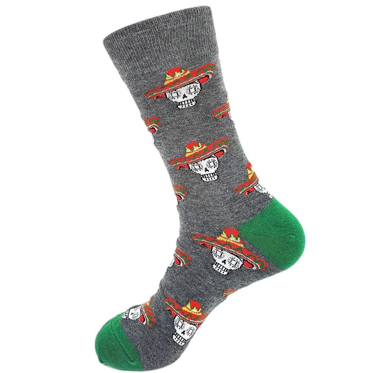 Cultural Socks Mexican Sombrero Skull