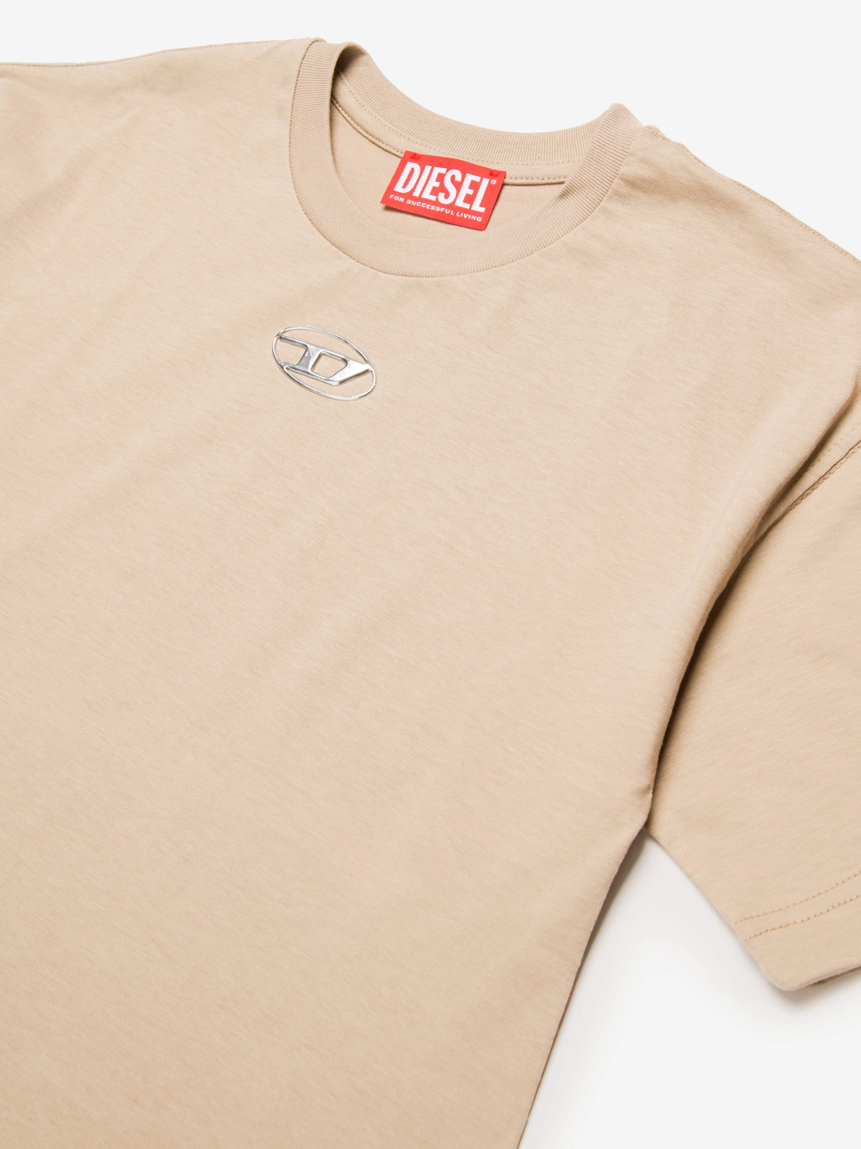 Diesel Kids Logo T-Shirt in Beige