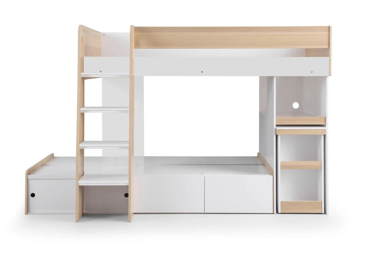 Eclipse Bunk Bed - Scandinavian Oak & White