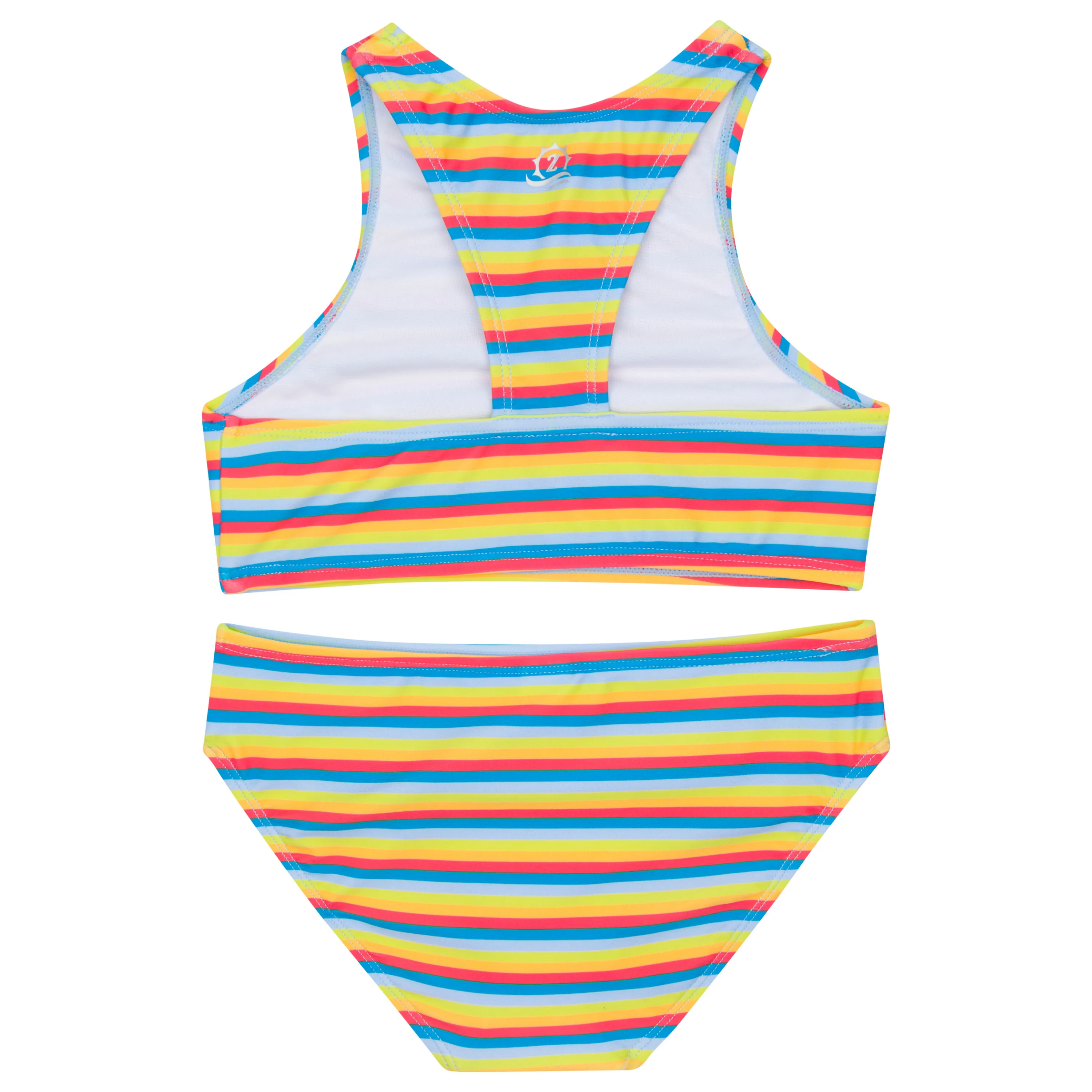 Girls Halter Top Bikini Set (2 Piece) | "Sunny Stripe"