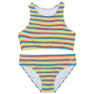 Girls Halter Top Bikini Set (2 Piece) | "Sunny Stripe"