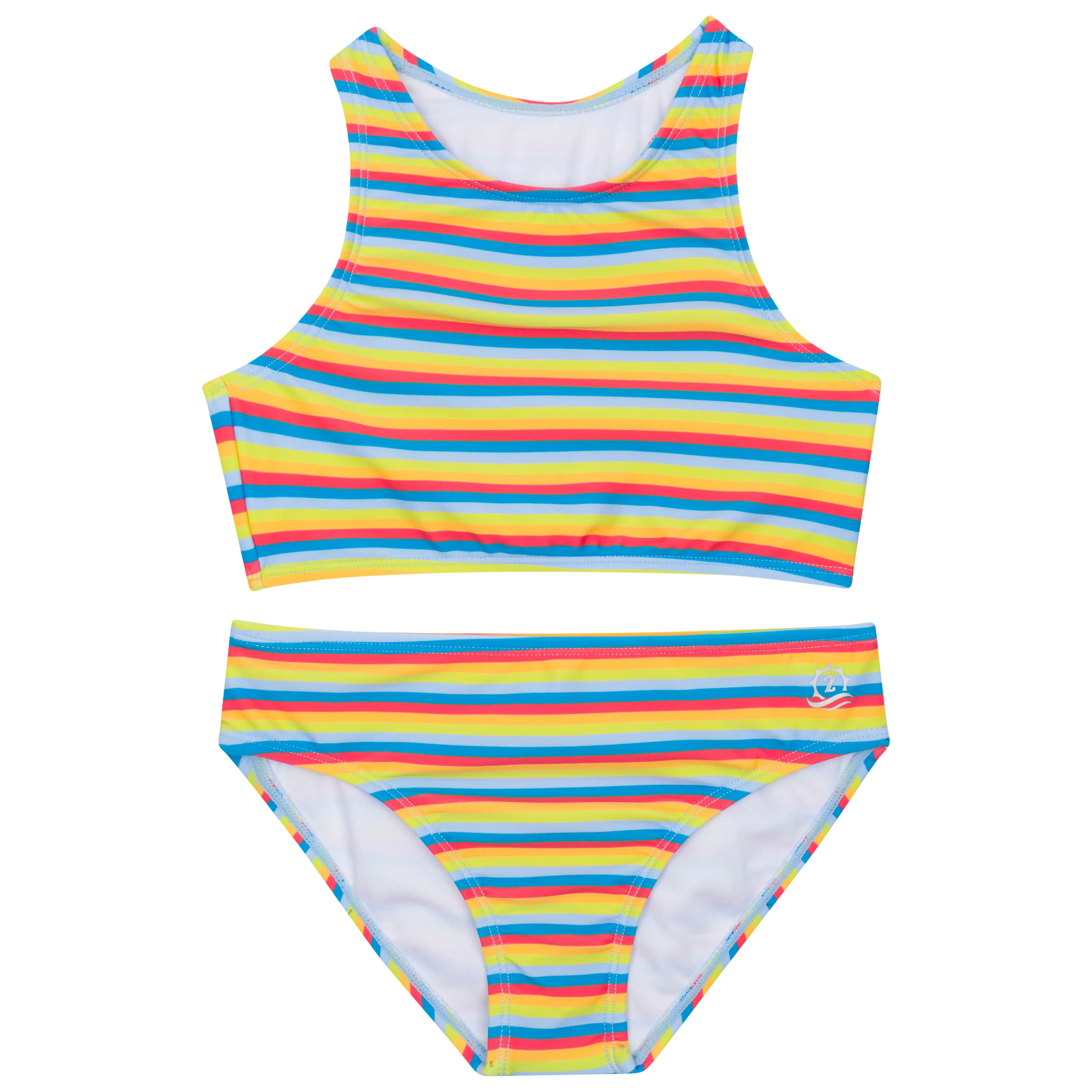 Girls Halter Top Bikini Set (2 Piece) | "Sunny Stripe"