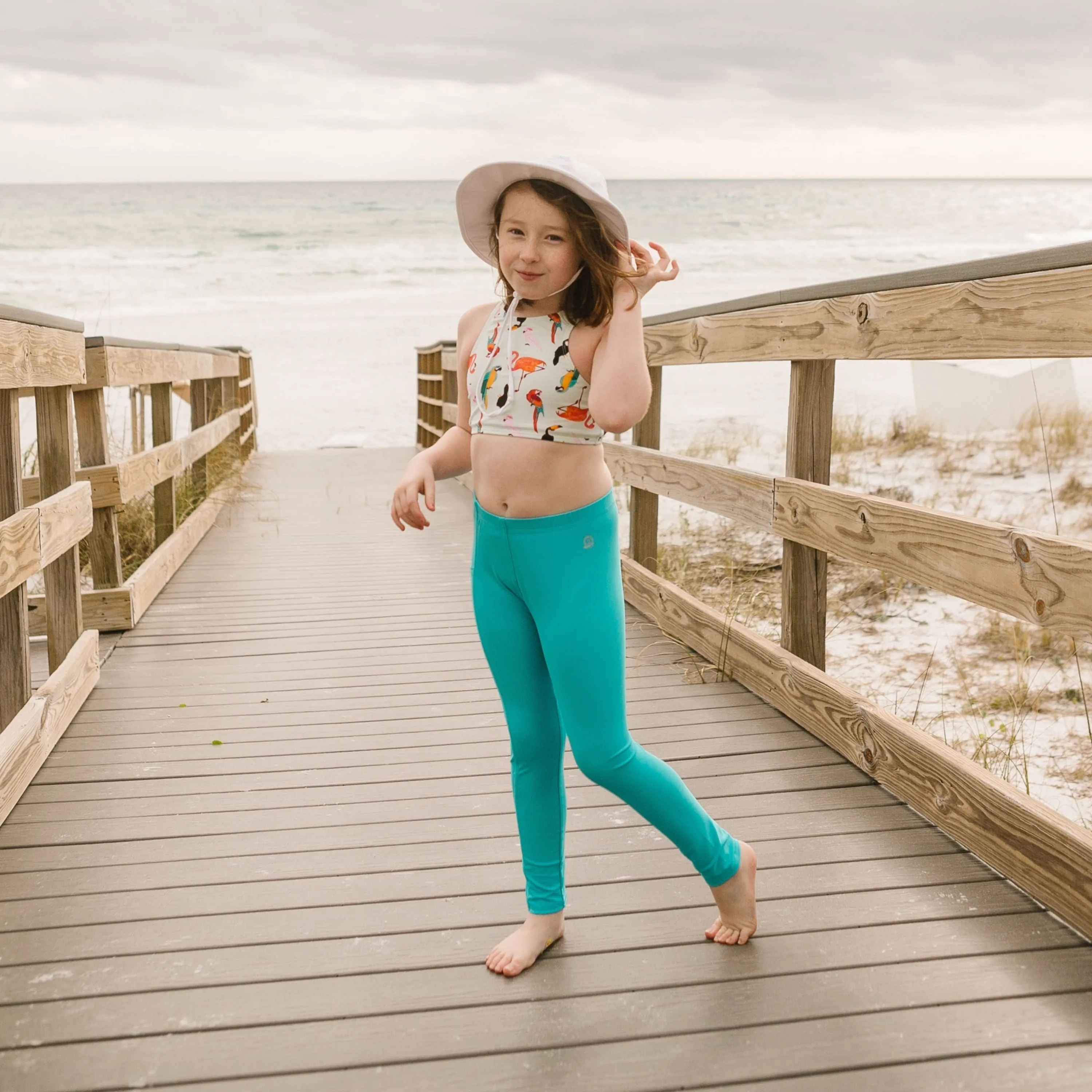 Girls Halter Top Bikini Set (2 Piece) | "Tropical Birds"