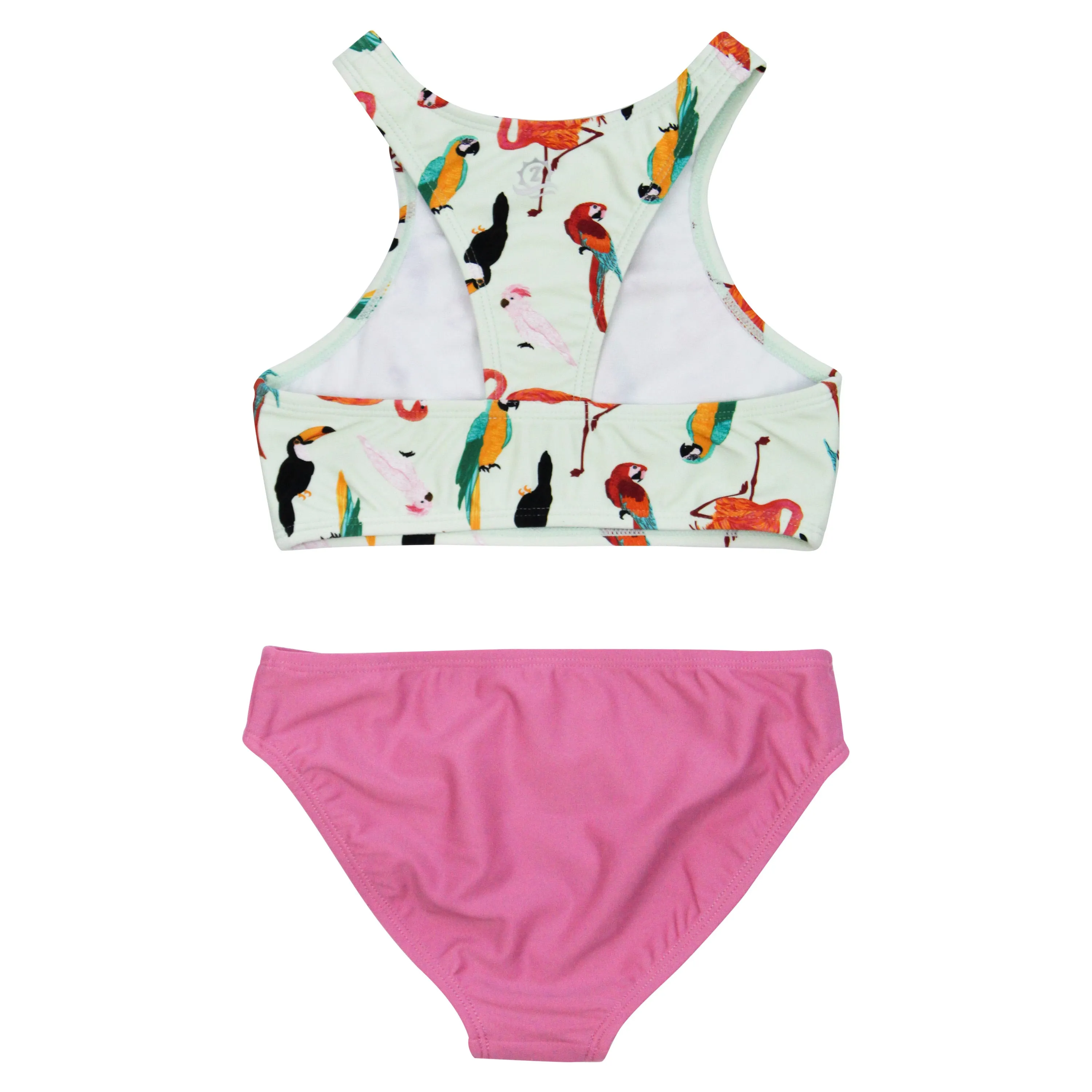 Girls Halter Top Bikini Set (2 Piece) | "Tropical Birds"