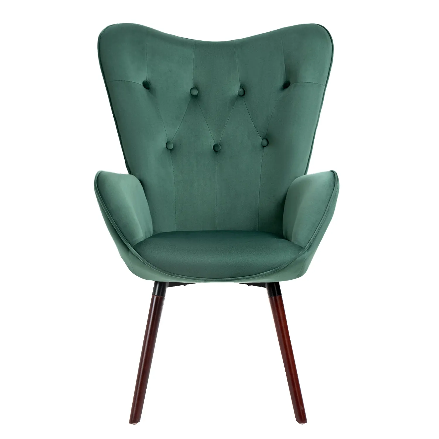 Green Velvet Tufted Arm Chair - HomyCasa