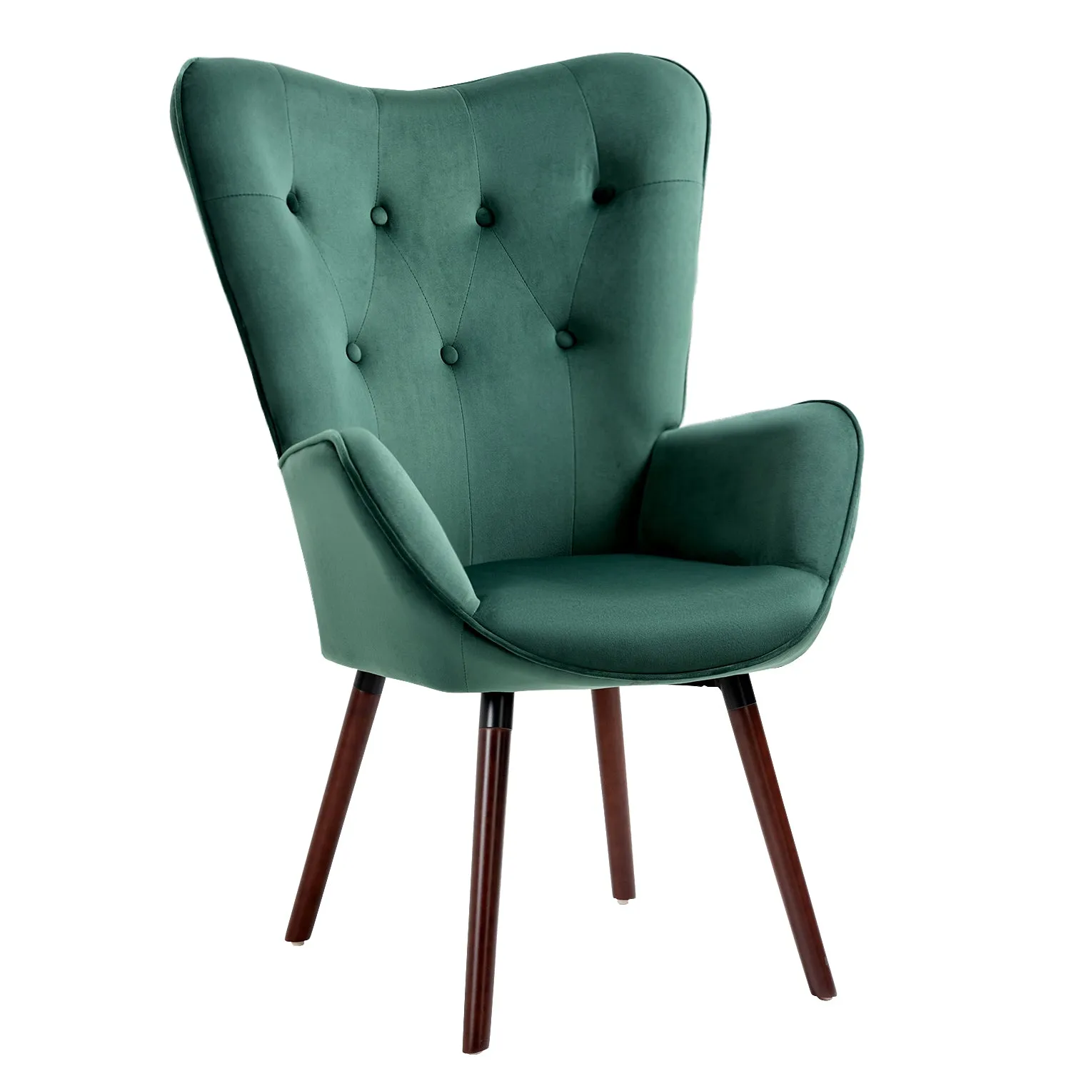 Green Velvet Tufted Arm Chair - HomyCasa