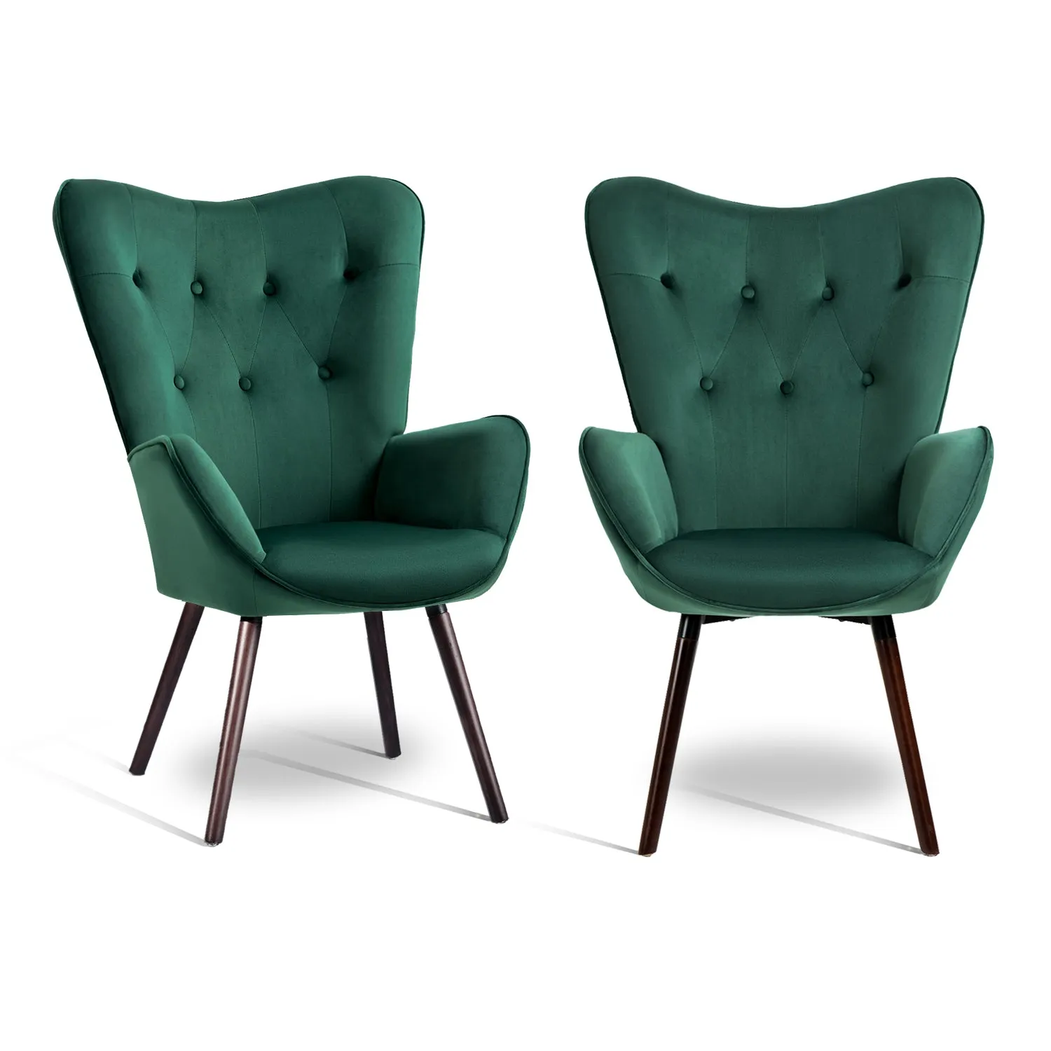 Green Velvet Tufted Arm Chair - HomyCasa