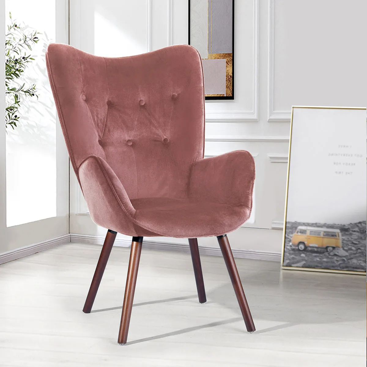 Green Velvet Tufted Arm Chair - HomyCasa