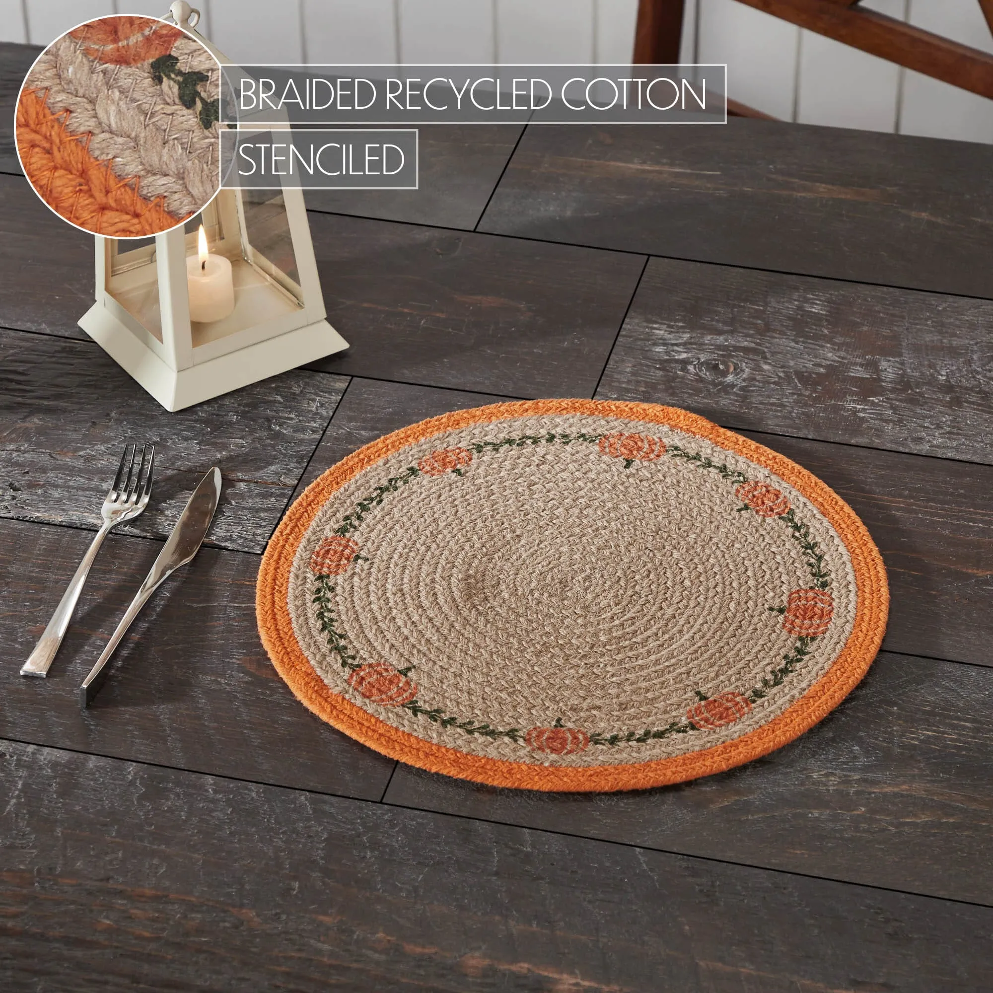 Harvest Blessings Natural Stencil Trivet 14"