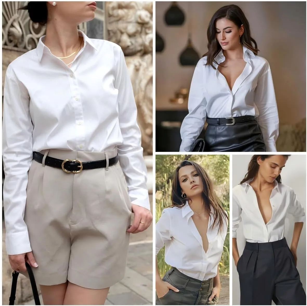 HOTOUCH Women's Button Down Shirts Long Sleeve Button-up Dress Shirt Fitted Business Collared Work Office Suit Blouses