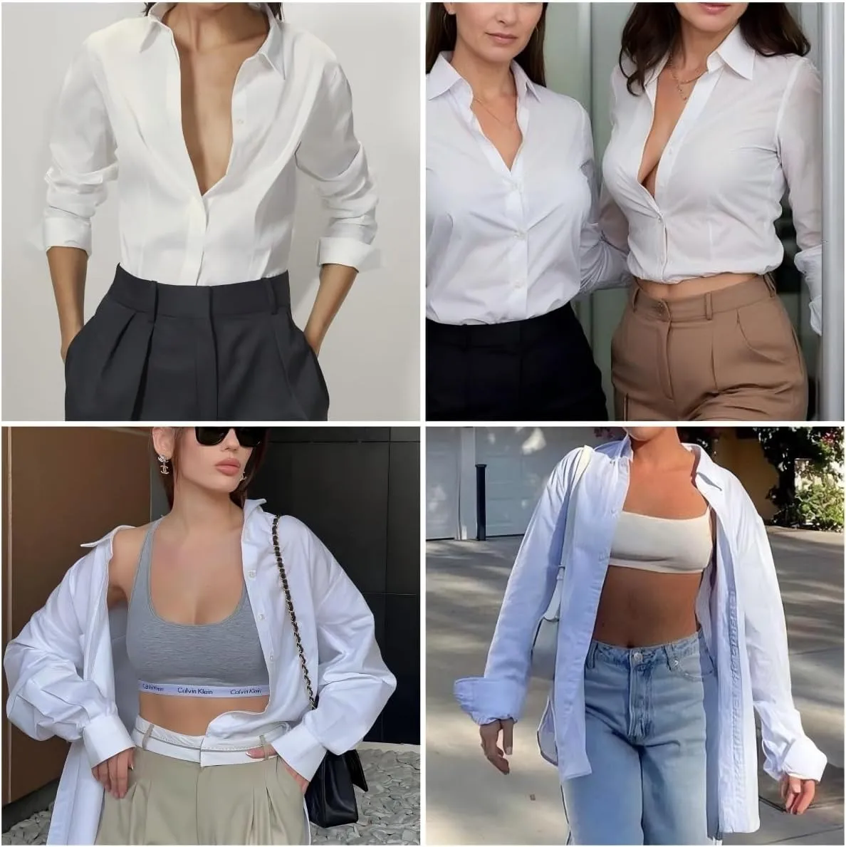 HOTOUCH Women's Button Down Shirts Long Sleeve Button-up Dress Shirt Fitted Business Collared Work Office Suit Blouses