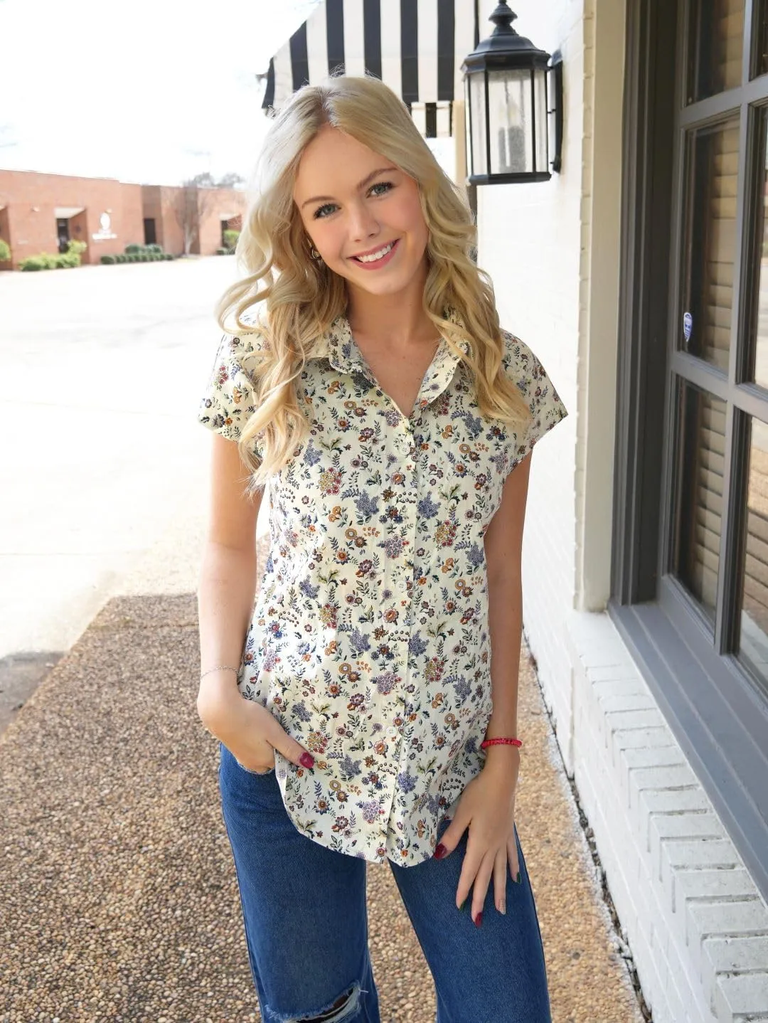 HOTOUCH Womens Linen Button Down Shirt Casual V Neck Cap Sleeve Blouses Summer Cotton Collared Tops S-3XL