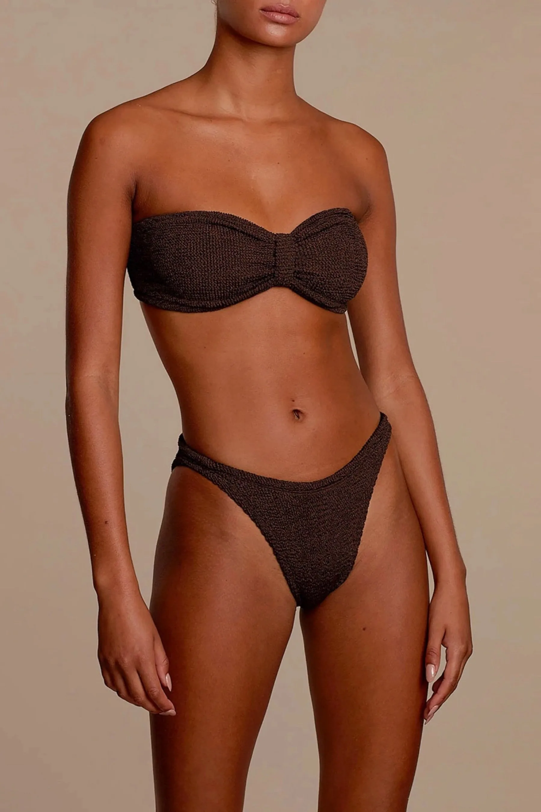 Metallic Chocolate Jean Bikini