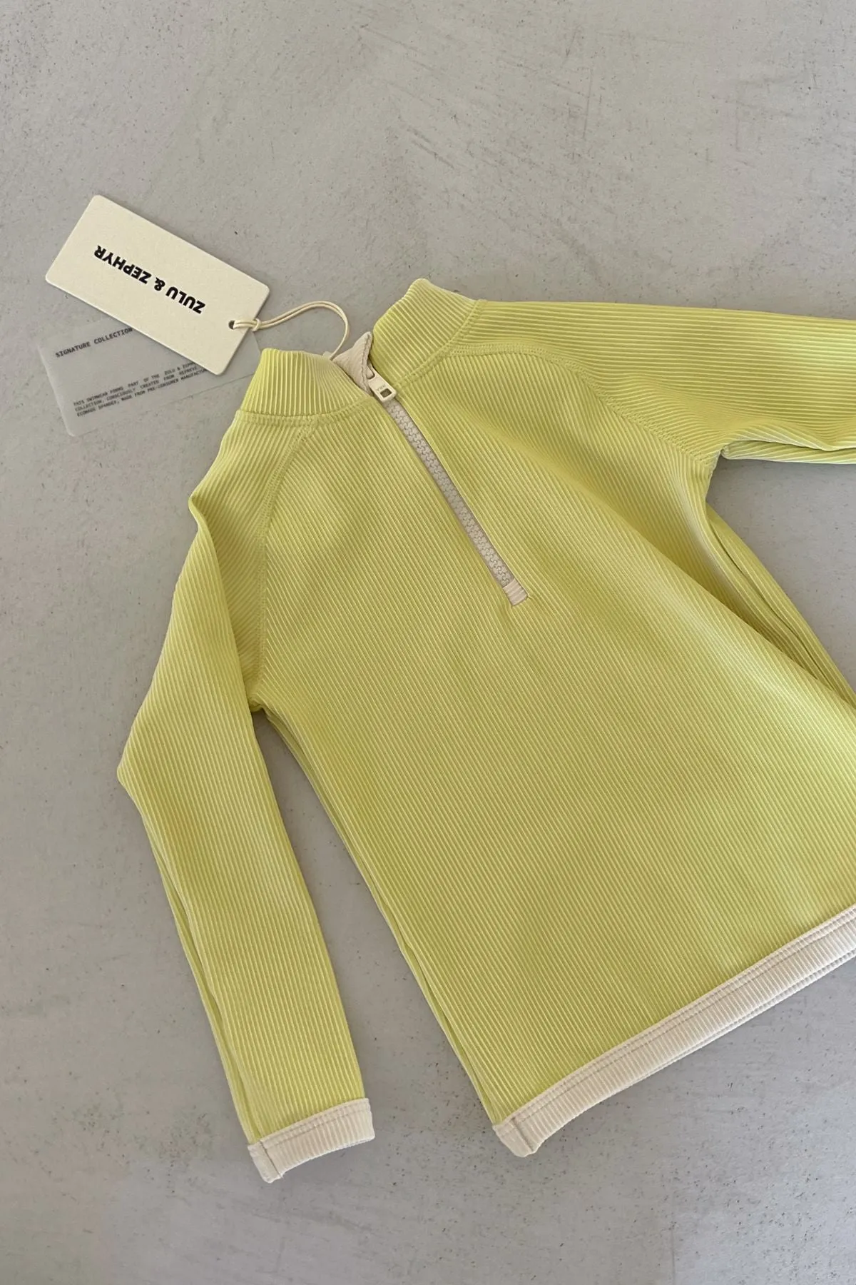 Mini Stripe Rib Rashie - Citrus