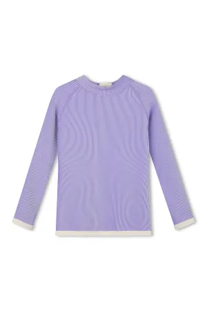 Mini Stripe Rib Rashie - Grape
