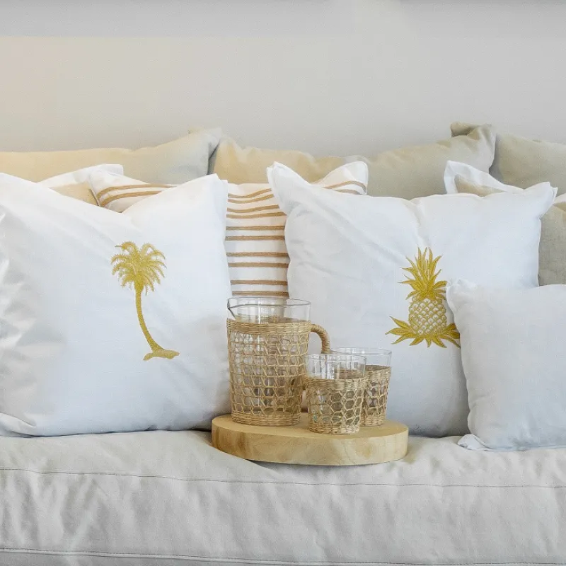 Mirage Haven Pine White and Gold 50x50cm Cushion Cover