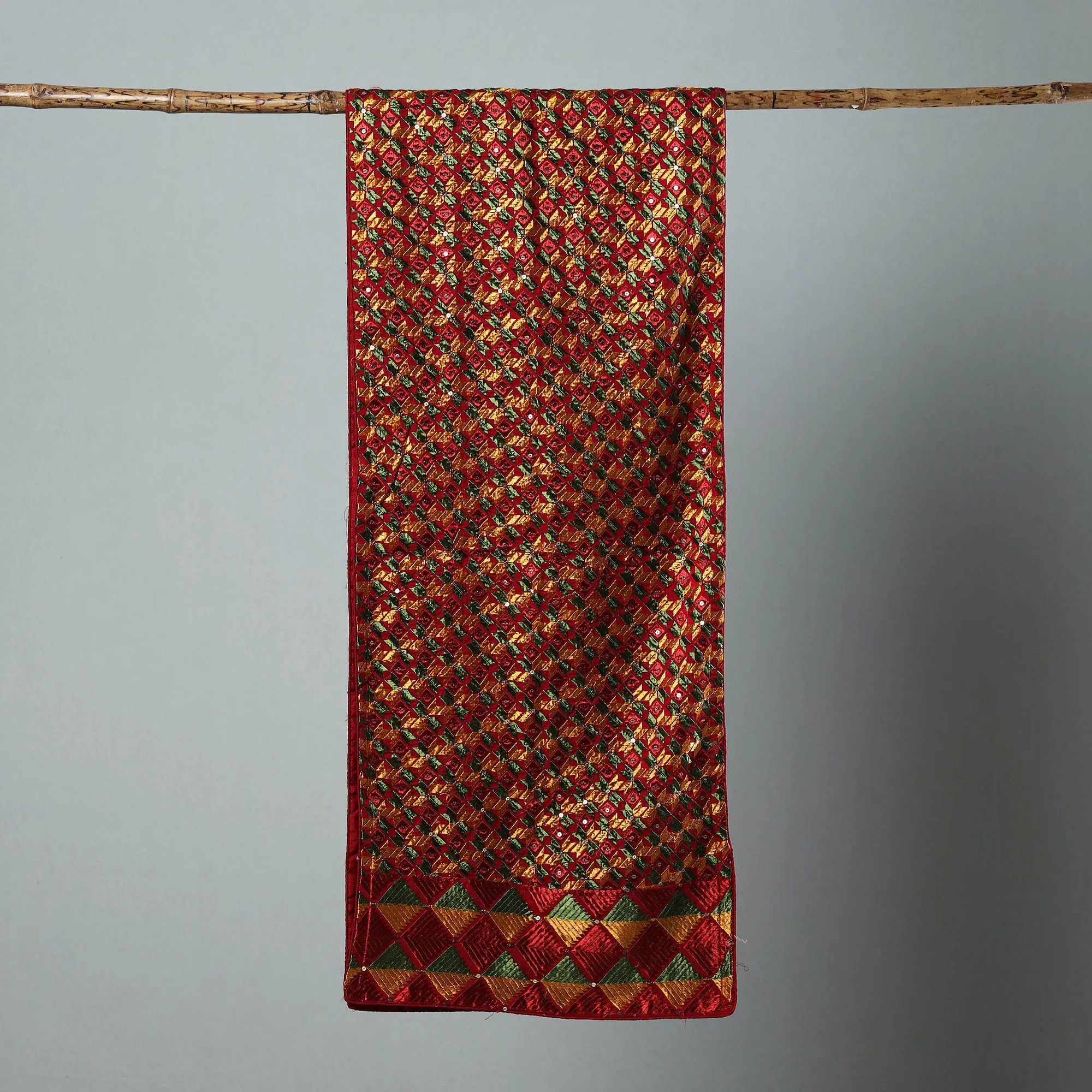 Multicolor - Phulkari Silk Cotton Embroidered Stole 06