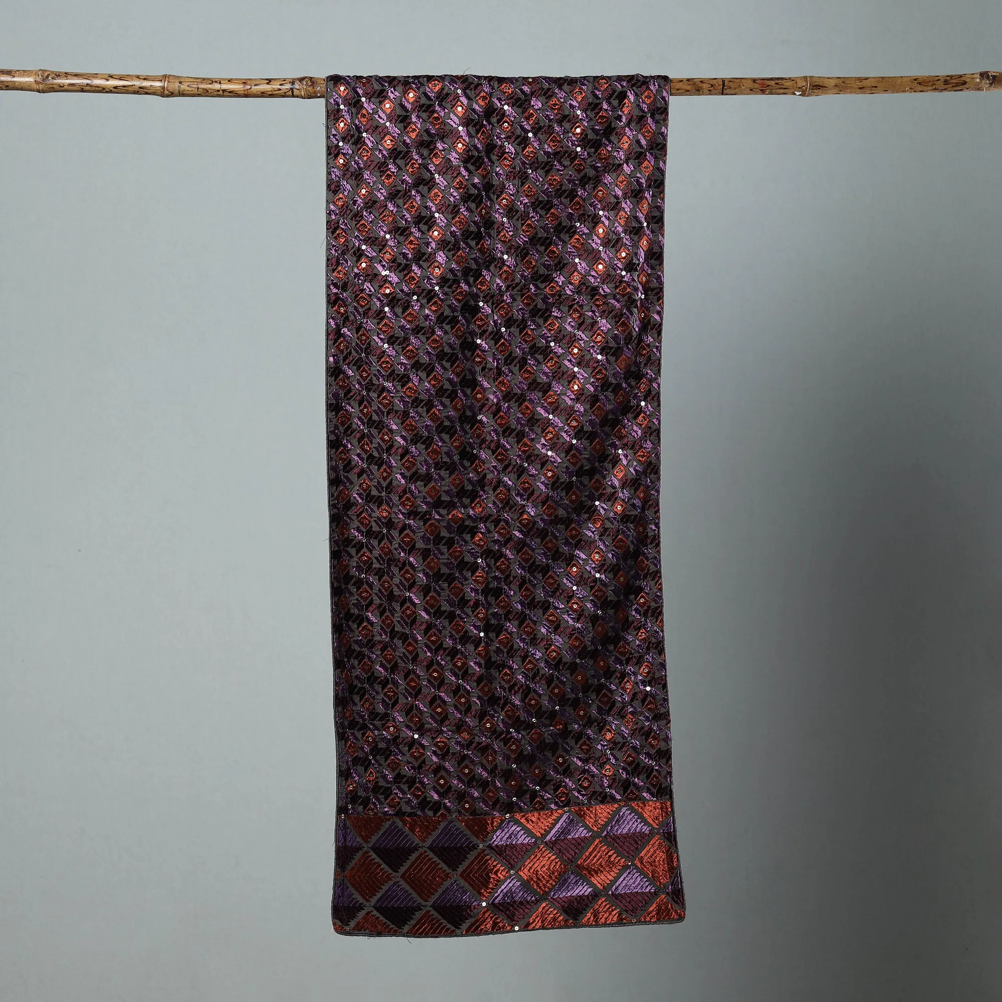 Multicolor - Phulkari Silk Cotton Embroidered Stole 11