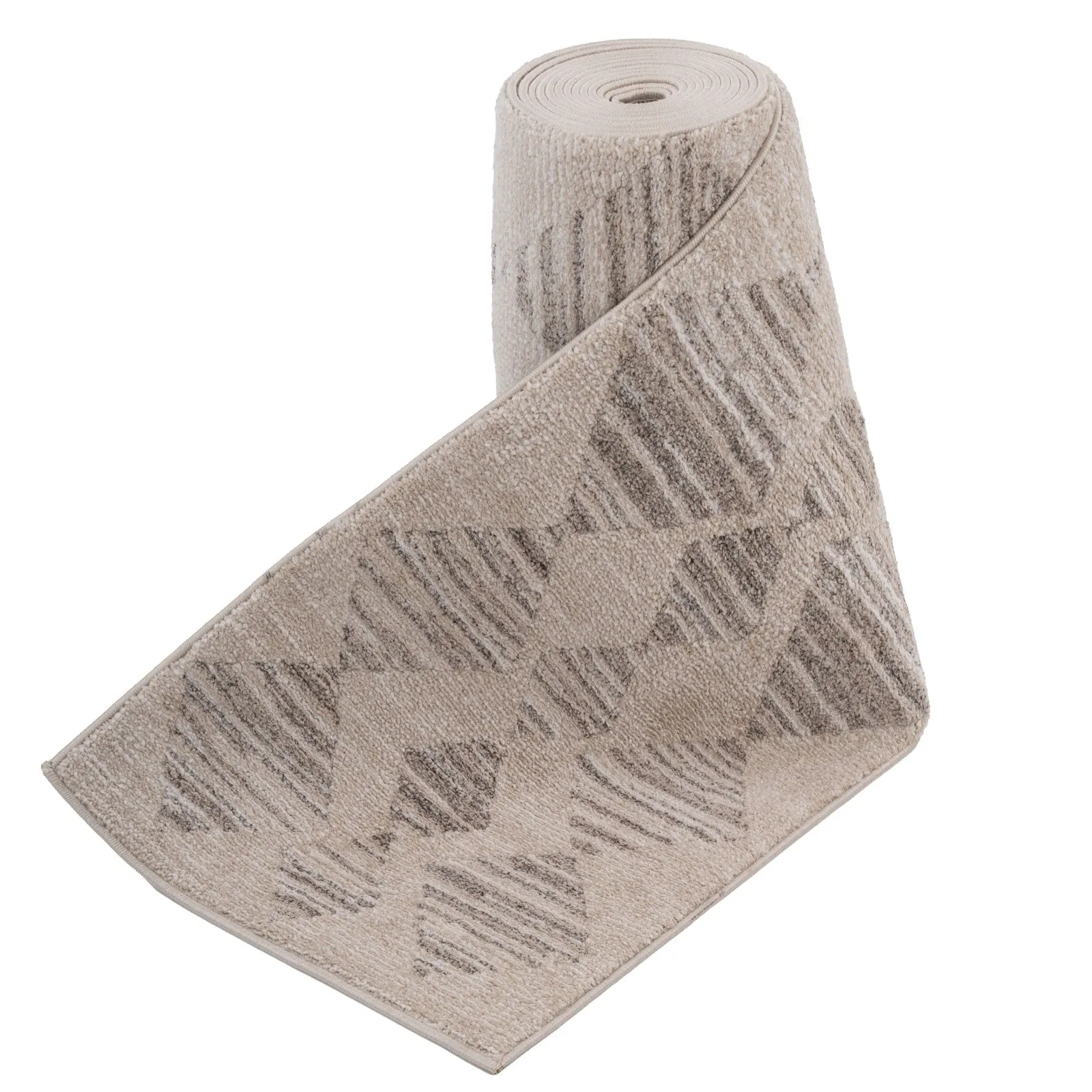 Neutral Diamond Pattern Runner Rug