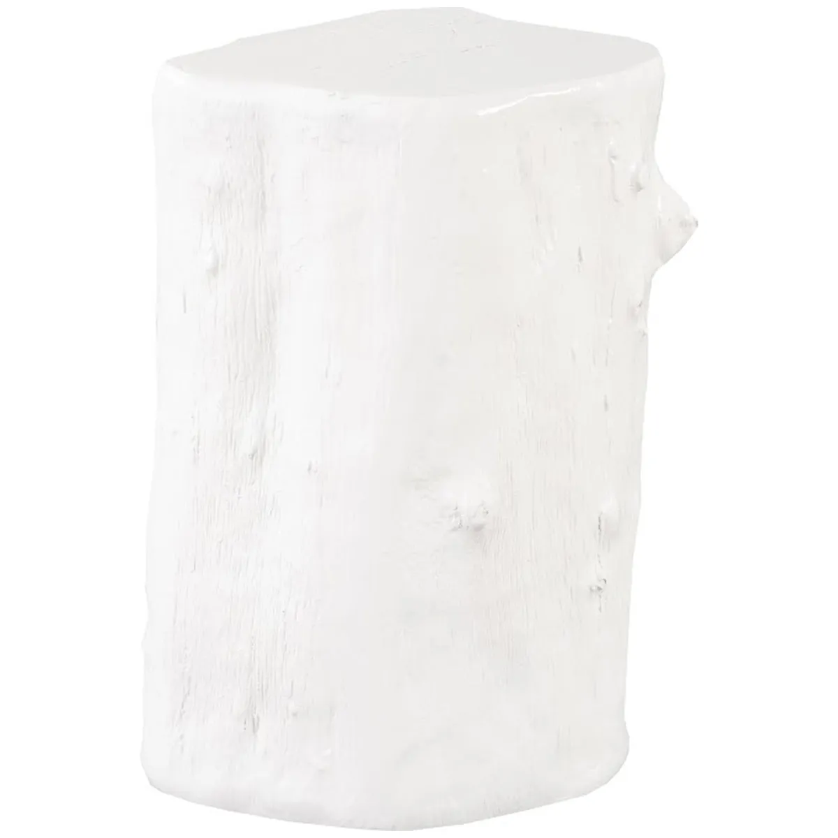 Phillips Collection Log Small White Stool