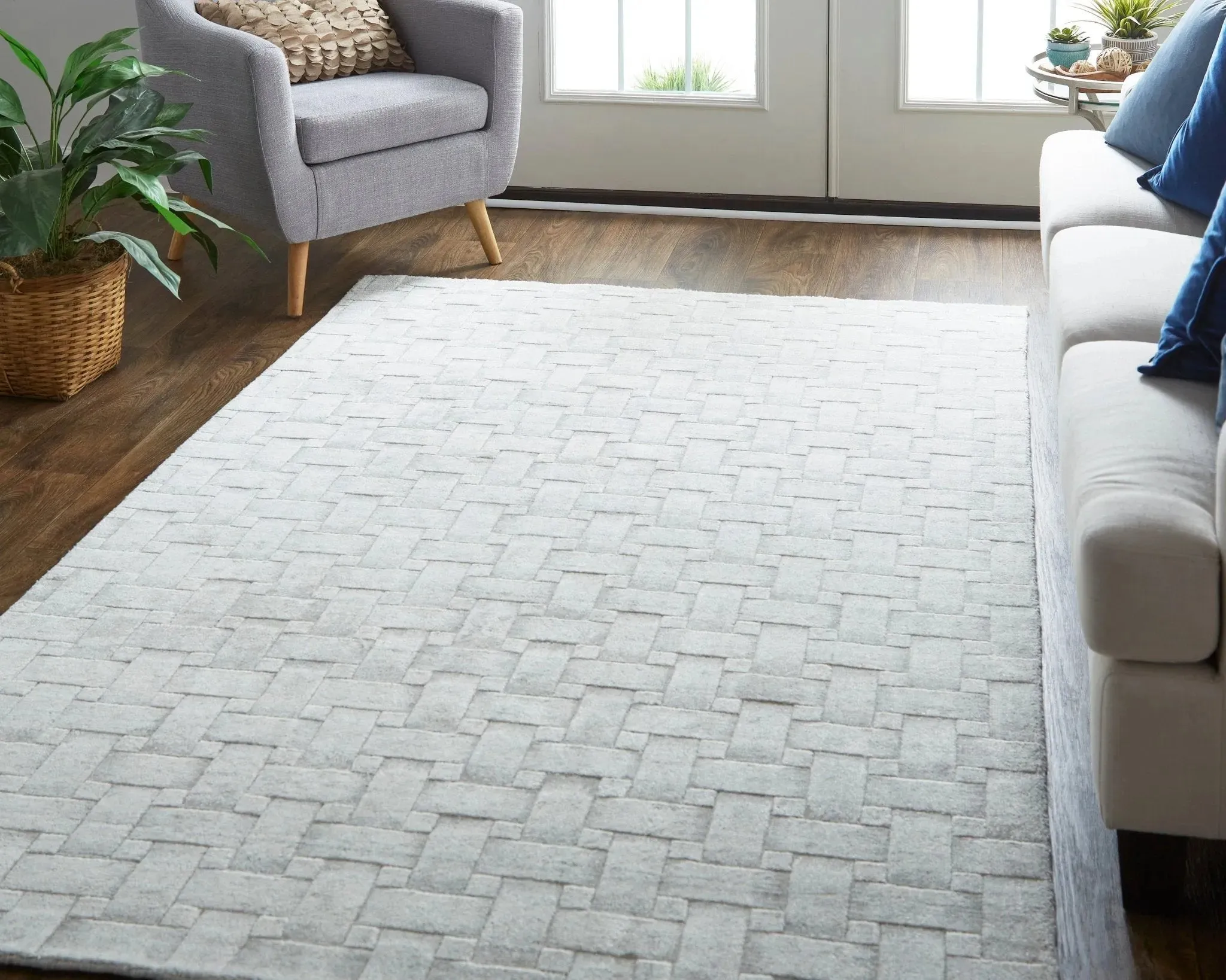 Redford RED8669F White/Silver Rug