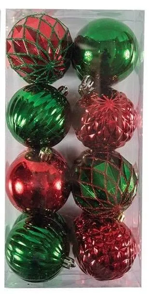 Reflective Glitter Gem Christmas Ornament Set