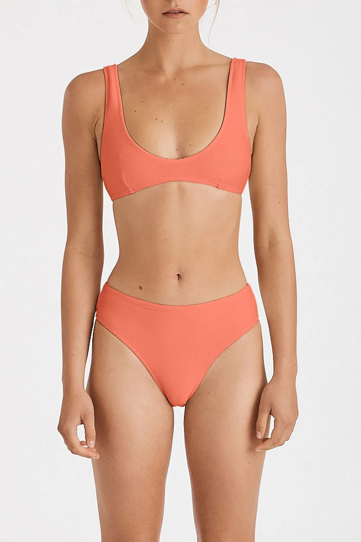 Signature Crop Bralette Top - Papaya